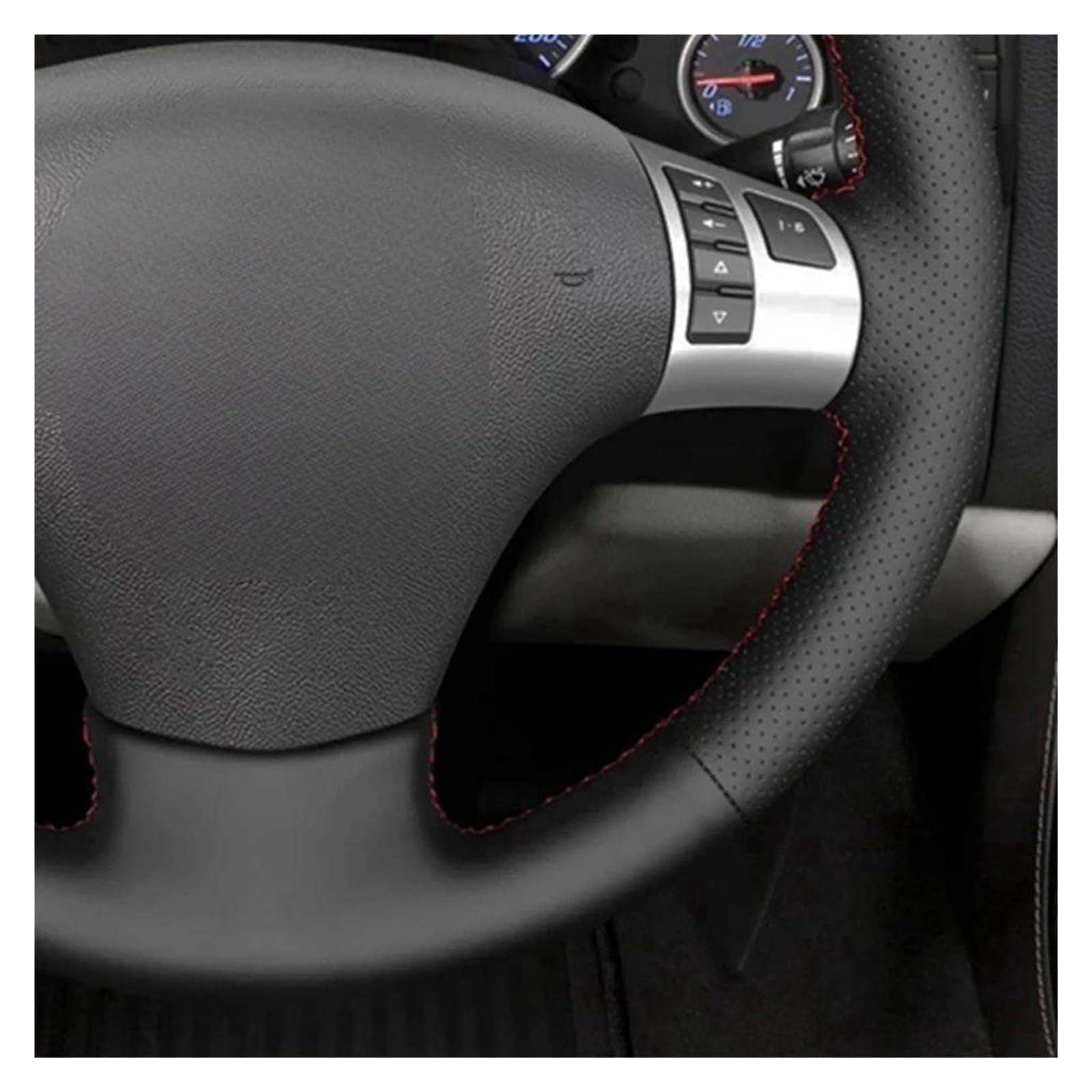 Volantes Protector Antideslizante de Cuero Artificial Negro para Volante de Coche, para Chevy, paraCorvette 2006-2011 Funda Volante(Orange Thread)