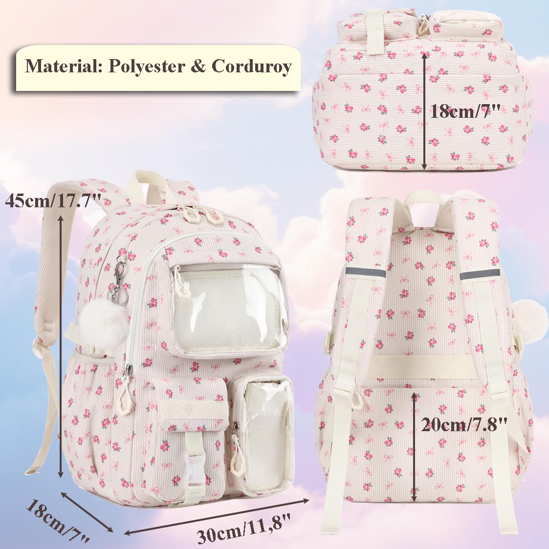 Kimwadalh Mochilas Unicornio Mochila Infantiles Niñas Set de Mochila Escolar Primaria Niñas Bolsa de Escolar para Niños Mochilas Unicornio para Niñas