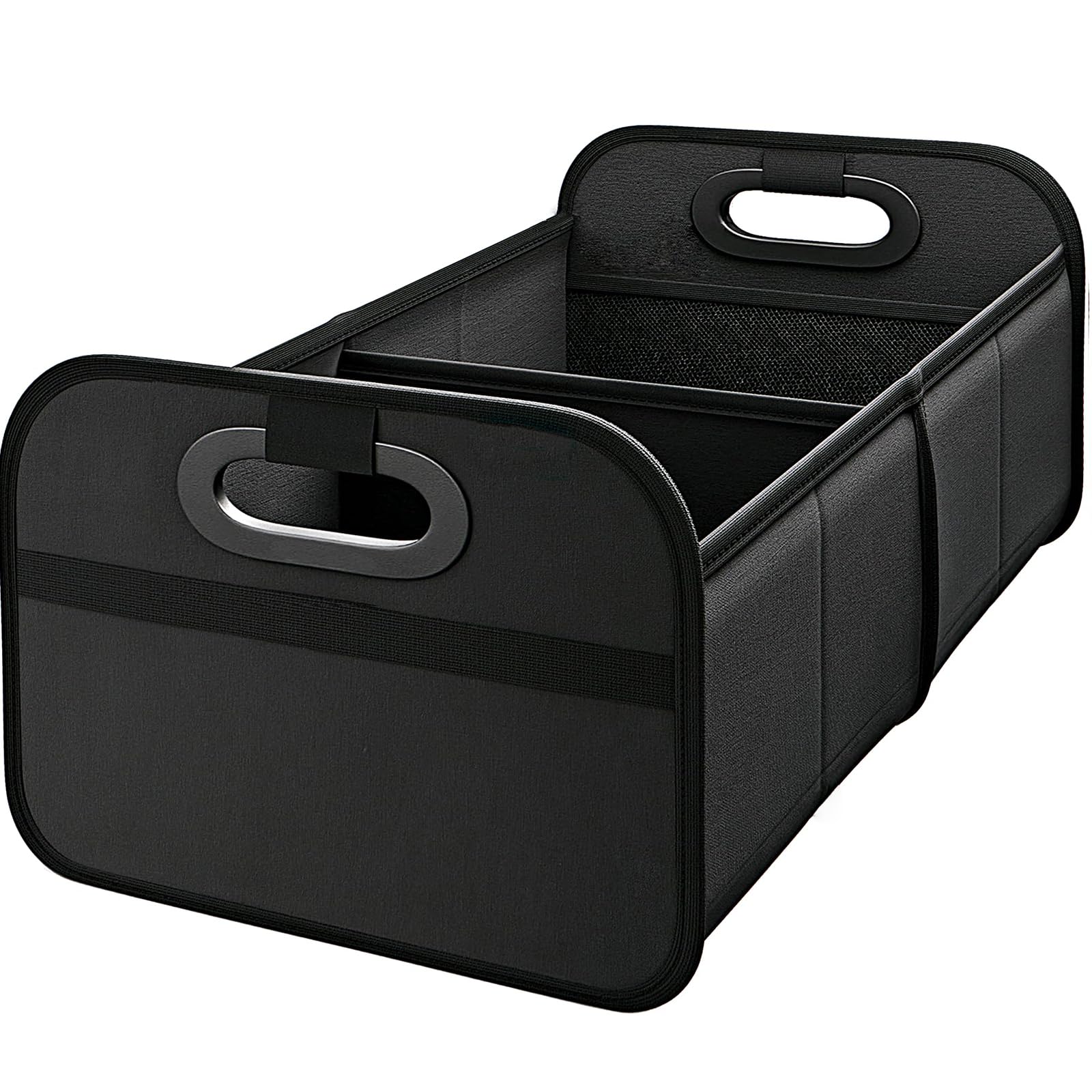 Car Boot Organiser Bag - Foldable Storage Tidy With Reinforced Base and Comfort Handle - Collapsible Multi-Compartment Accessory for Car