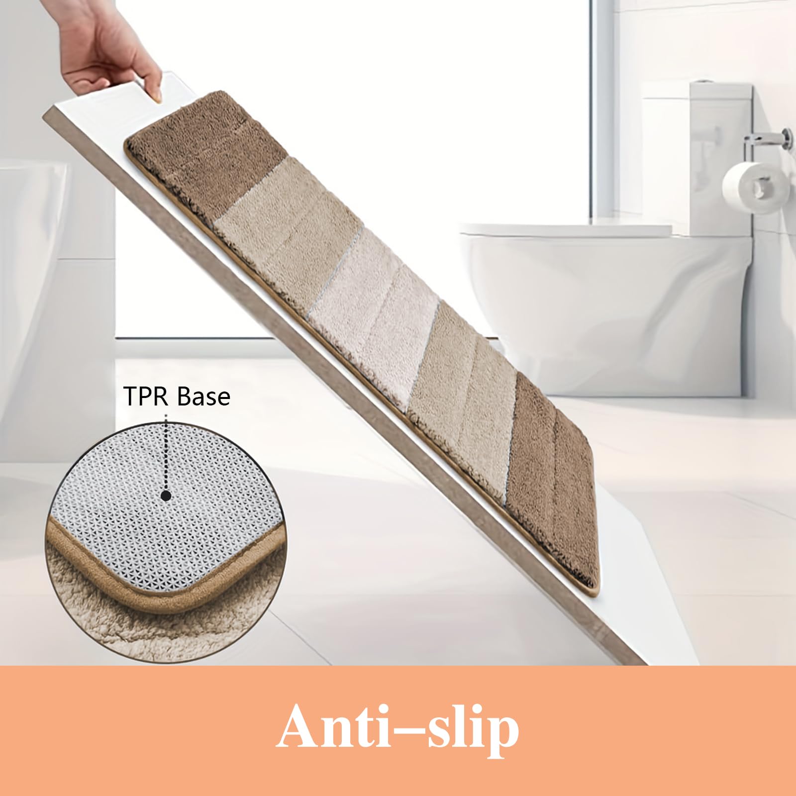Tapis de bain en microfibre super absorbant 50x80 cm Champagne