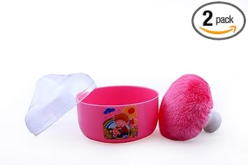 XSOURCE Powder Puff with Box Holder Container for New Born and Kids Powder Case for Baby Face and Body (JOLLY KIDS)