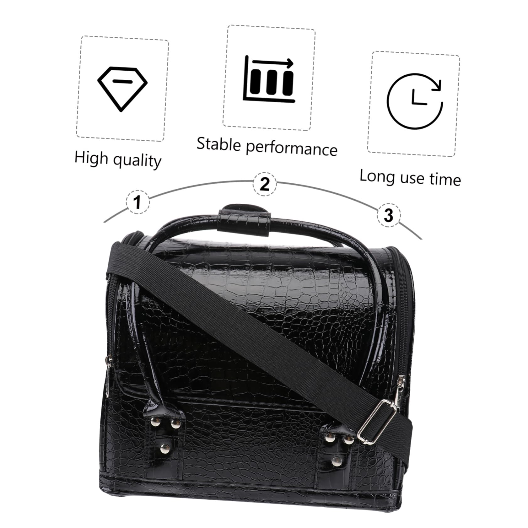 Healeved Beauty Case Per Il Trucco - Custodia in Pelle Pu Con Ruote Maniglia E Tracolla Capacità Per Viaggi O Casa