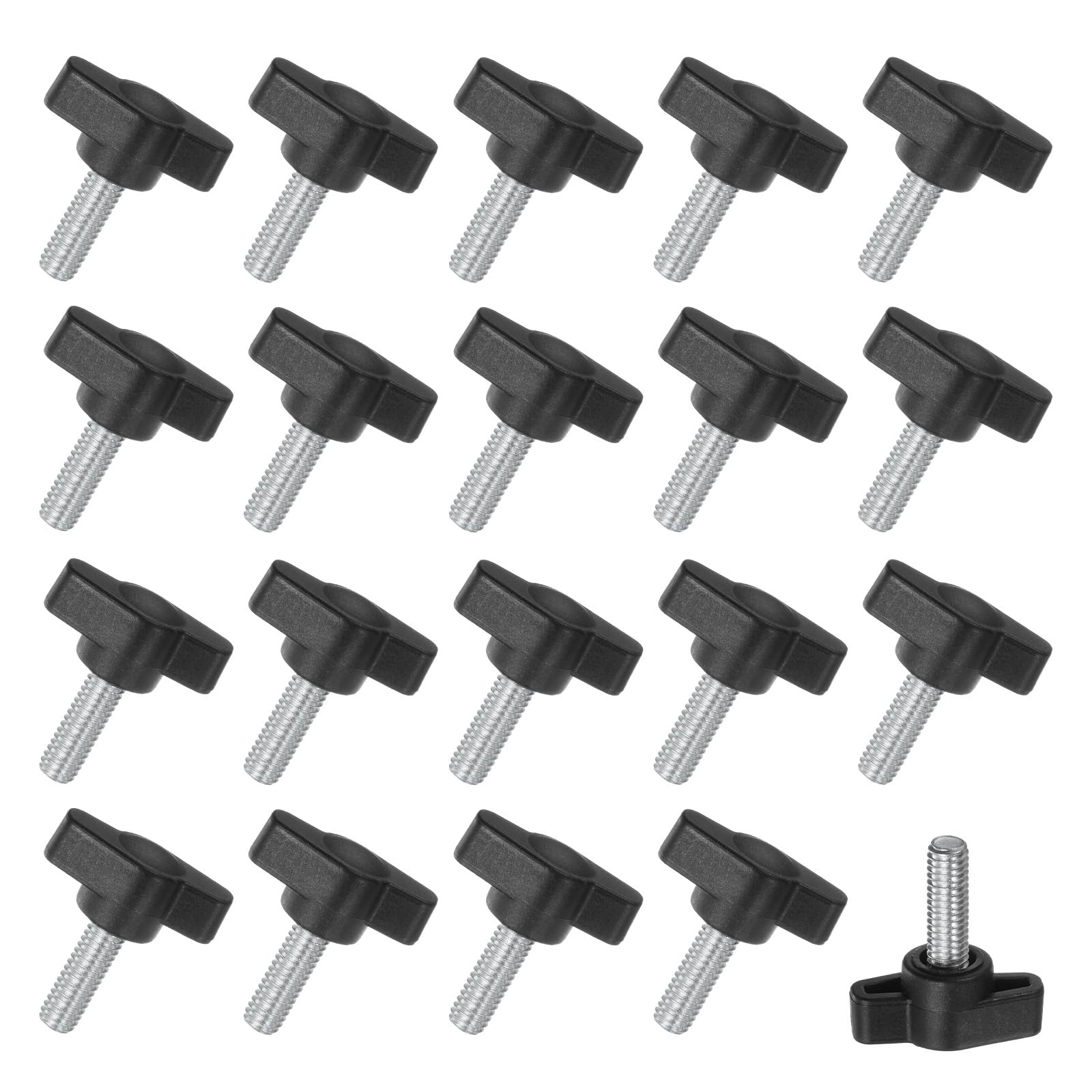 M METERXITY 20-Pack Thumb Screws, M6x16mm Tee Wing Knobs