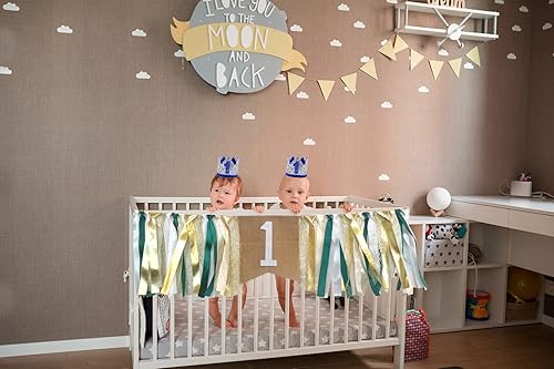 Miniatura 6 de AULEGE Sombrero de cumpleaños, sombrero de fiesta de cumpleaños, corona de purpurina para el primer cumpleaños para bebéniña, suministros de fiesta