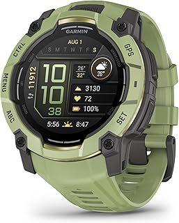 Garmin Instinct 3, Reloj Inteligente con GPS, Pantalla AMOLED de 50 mm, Resistente al Agua, Aplicaciones Deportivas integradas, Monitorización de la Salud, Linterna LED, hasta 24 días autonomía, Verde