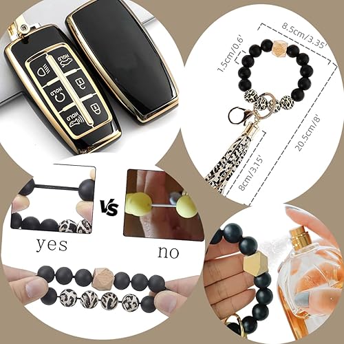 Miniatura 4 de RFSRZ Funda para llavero compatible con Hyundai Genesis GV80 GV90 G70 G80 G90 GV70, accesorios de automóvil, pulsera inteligente, soporte para