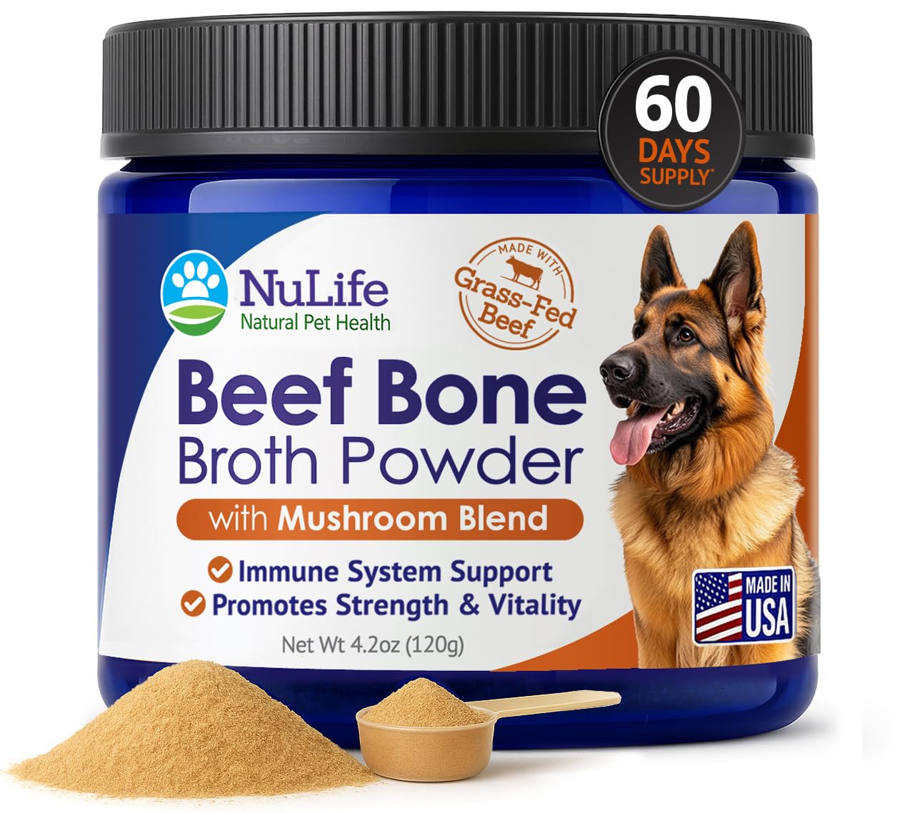 NuLife Natural Pet Health Grass-Fed Beef Bone Broth Powder