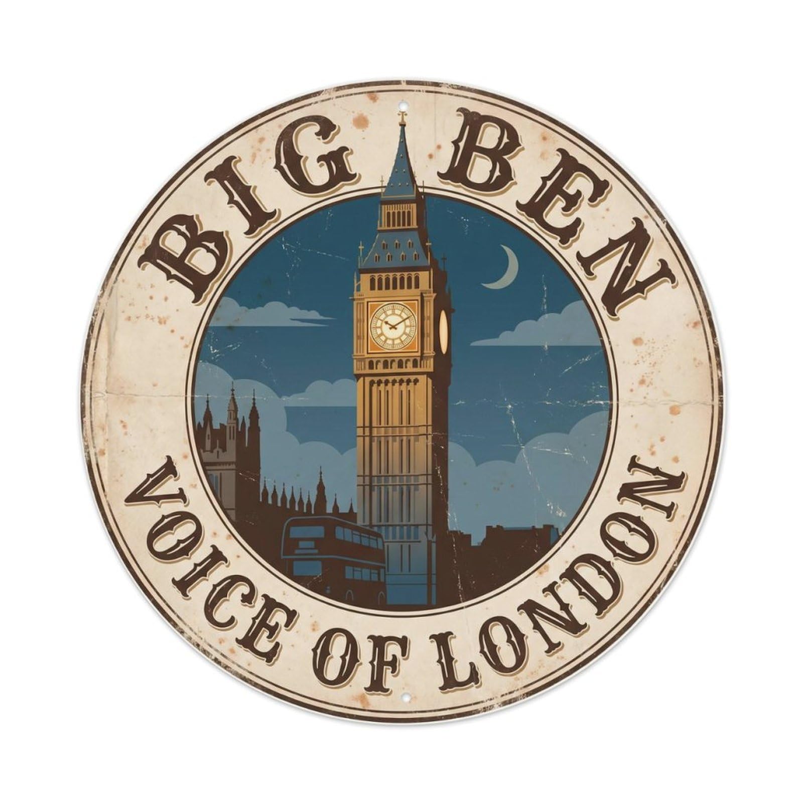 Fqnyr Style Vintage Travel Big Ben Westminster Metal Tin Sign