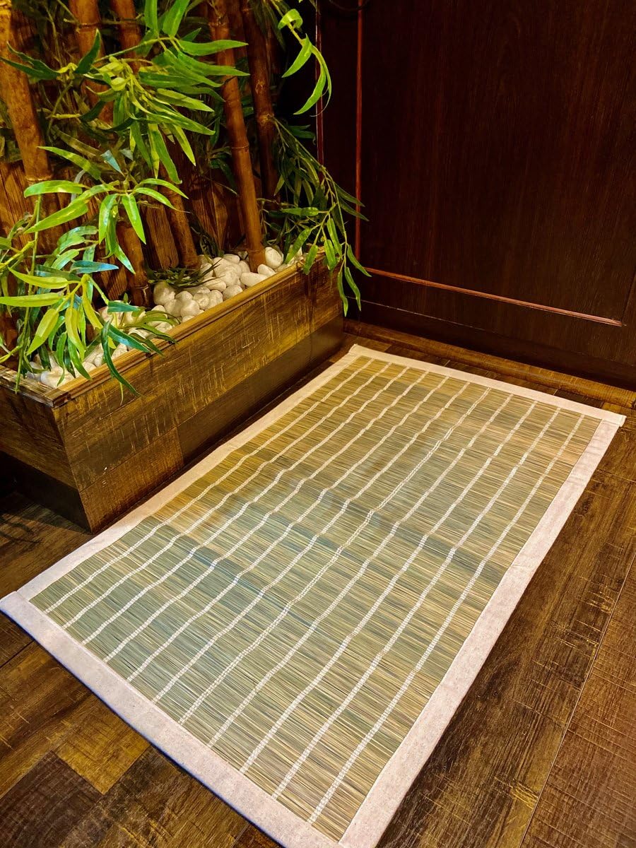 Handwoven Natural Darbha(Kusha) Grass Mats For Meditation/Prayers/Pooja/Yoga- Eco-Friendly, Stylish Home Décor (24 x 20) Inch