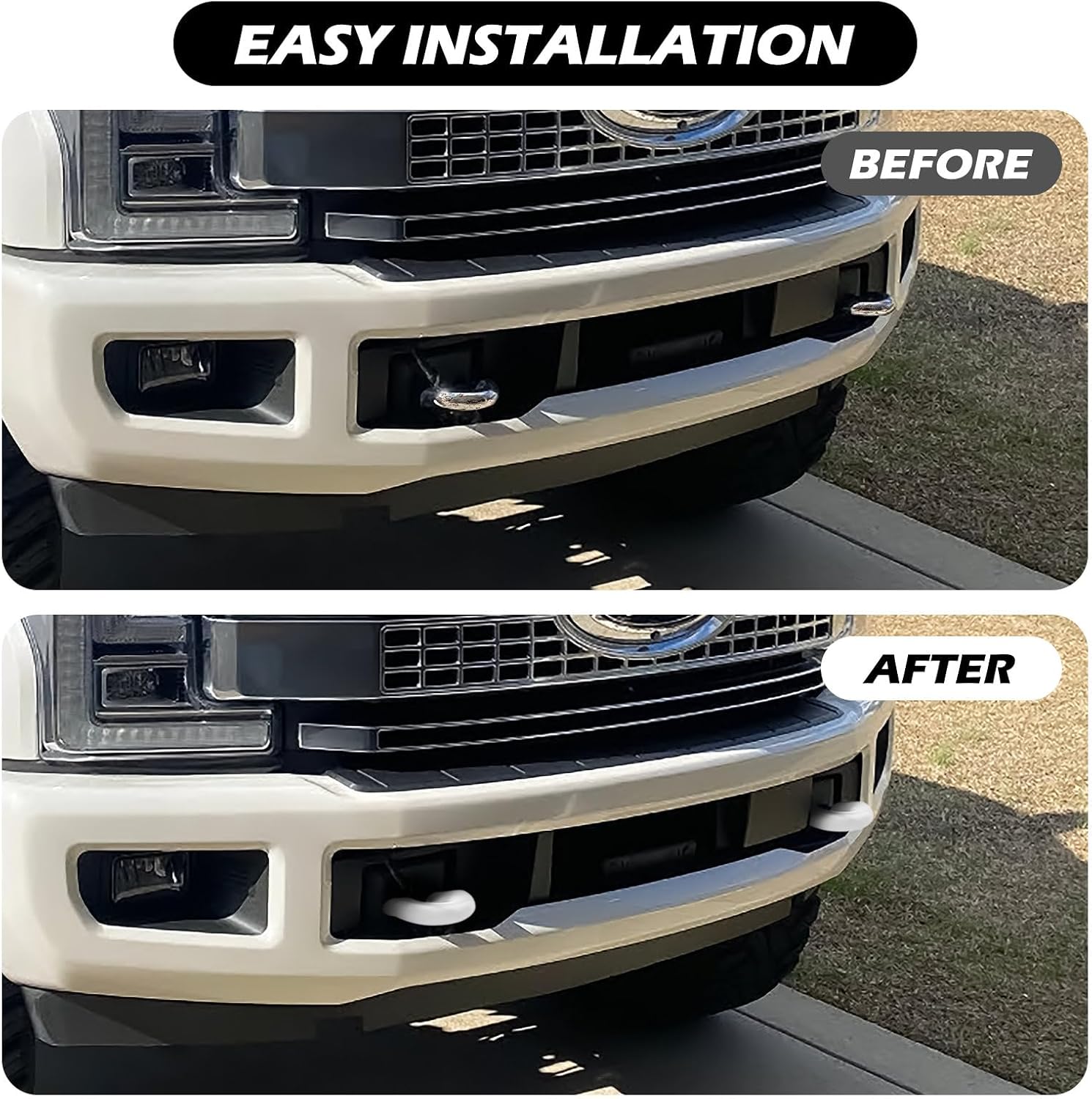 Tow Hooks Covers for Ford Super Duty F250 F350 F450 2017-2026 Compatible with Ford Super Duty F250 F350 F450 Accessories 2017-2026 (White)