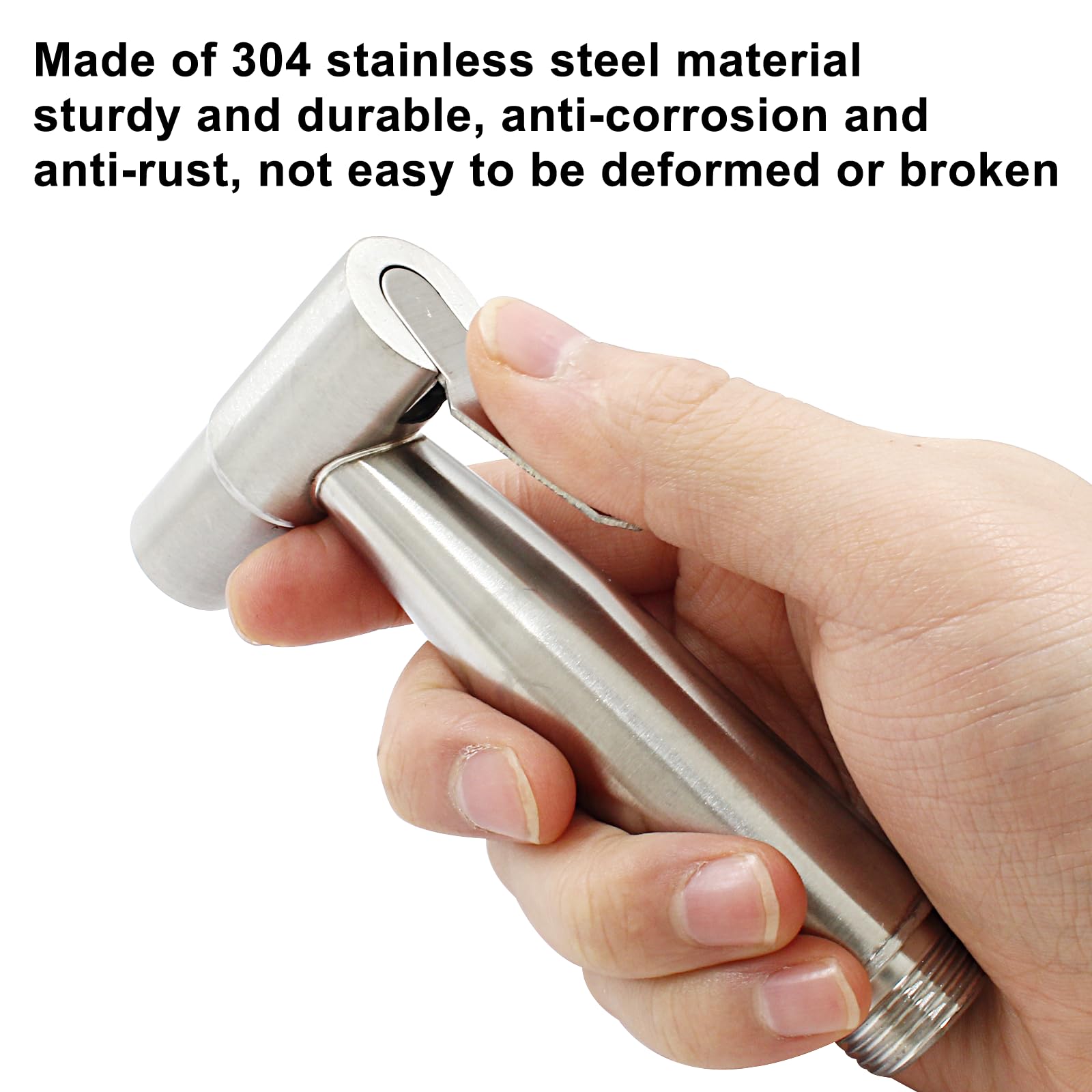 2 Pieces Bidet Sprayer Head Stainless Steel Handheld Toilet Bidet Sprayer Portable Pet Shower Seat Bidet Attachment Personal — view 2