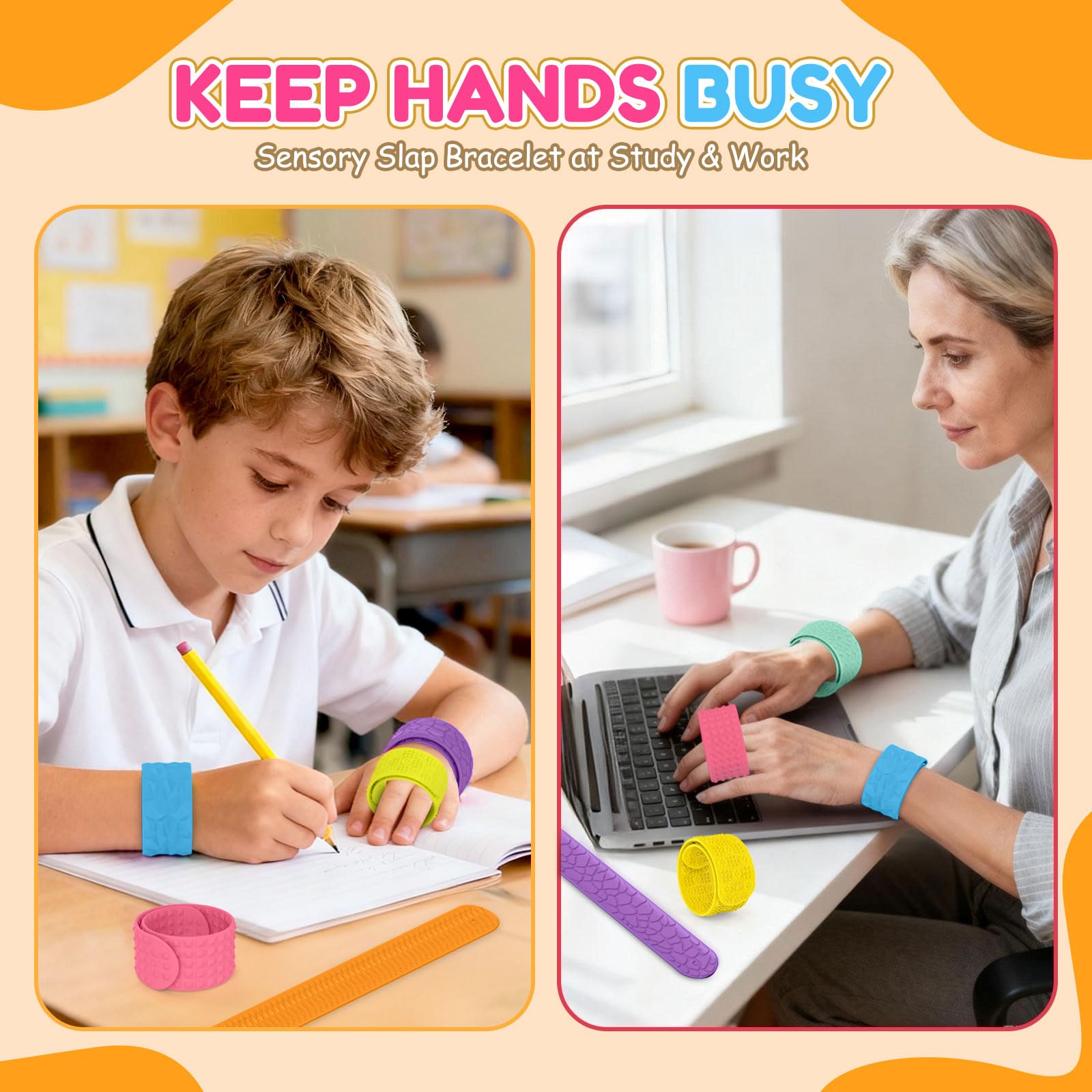 Fidget Toys Textured Slap Bracelet for Autism ADHD, Stress Relief Calm Anxiety - Image 4