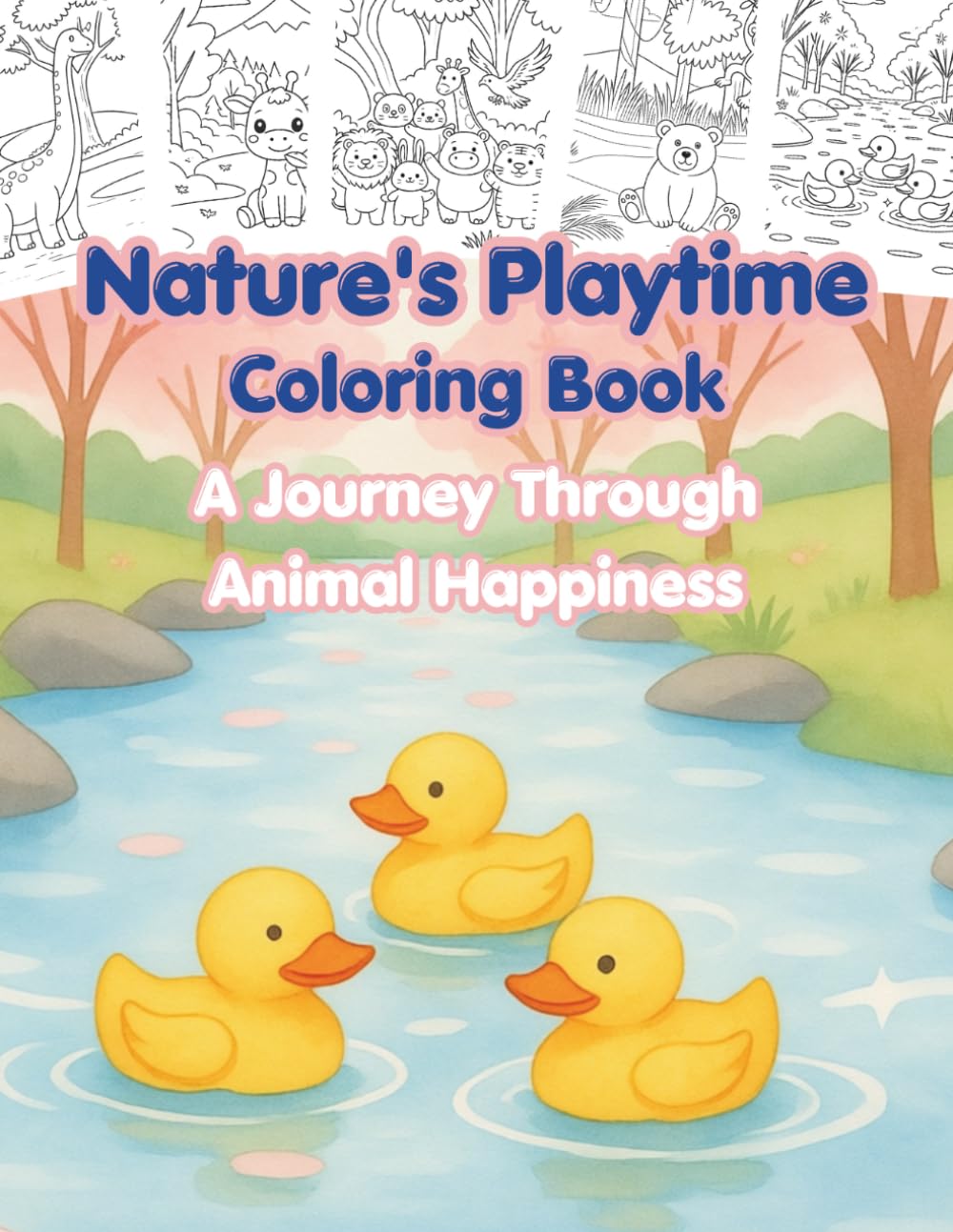 Nature's Playtime: A Journey Through Animal Happiness Cute Coloring Book