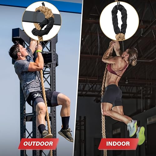 Miniatura 5 de Climbing Rope Gym Workout - 10FT 15FT 20FT 25FT 30FT 35FT Heavy Duty Jute Thick Ropes for Adults Strength Training Outdoor Tree Swing Indoor Home