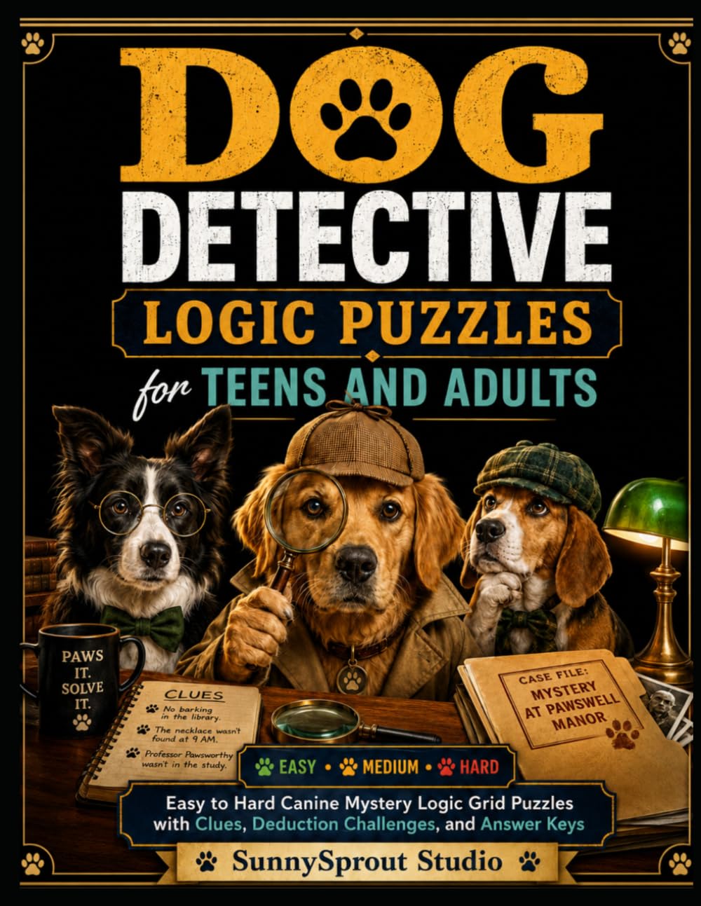 Dog Detective Logic Puzzles for Teens and Adults: Easy to Hard Canine Mystery Logic Grid Puzzles with Clues, Deduction Challenges, and Answer Keys (Cats & Dogs Logic Puzzles)
