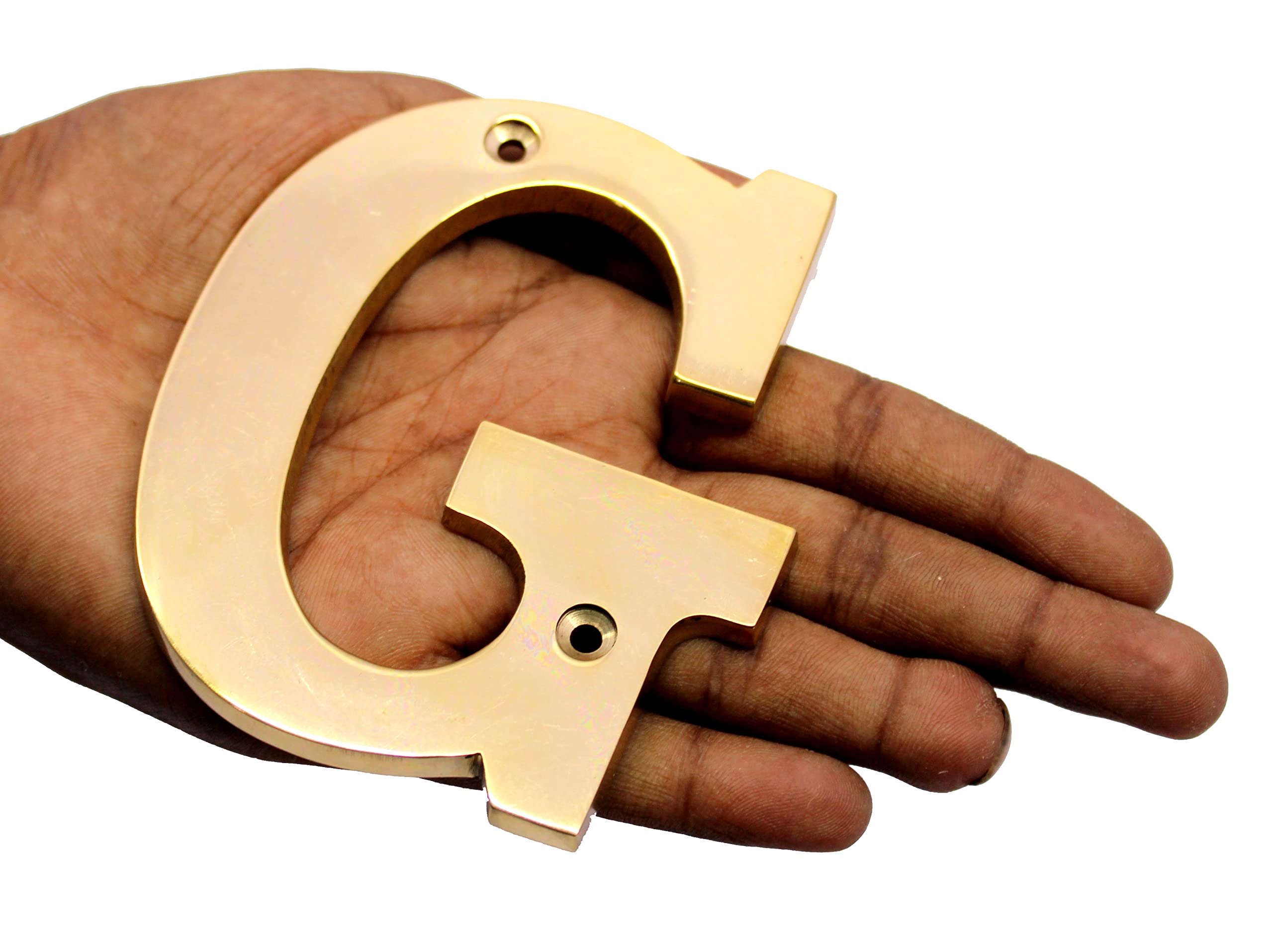 Lettre G En Laiton Pour Porte - Chiffre Adresse 10,2 Cm - Design Moderne 3D - ESplanade