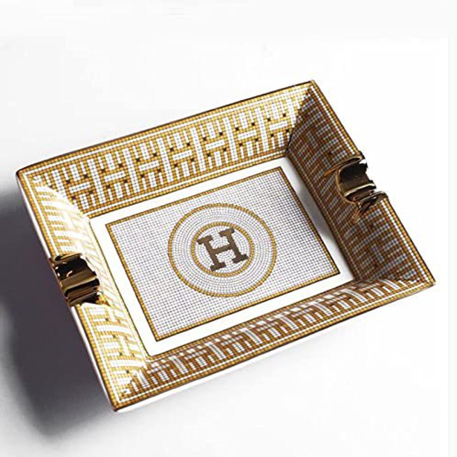 Cendrier Céramique Coupe-Vent d'Artisanat avec Socle de Protection