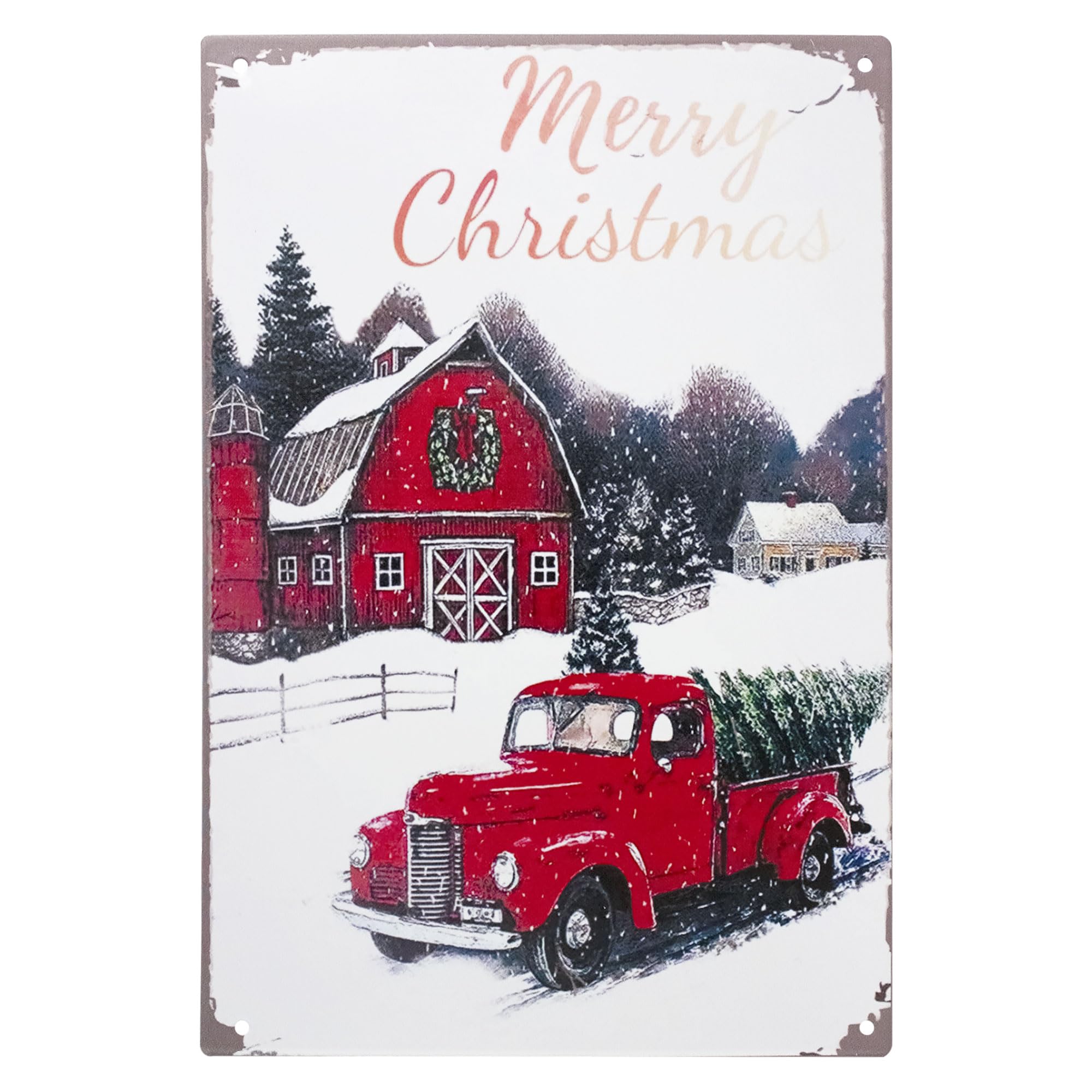 Schild Merry Christmas Advent Deko Shabby Weihnachten 30 x 20 cm Metall
