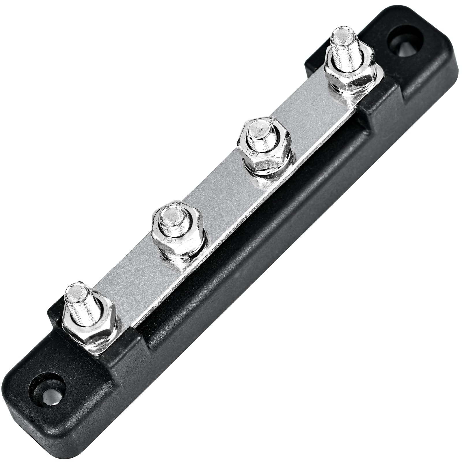 2 Pièces Bloc de Distribution D'alimentation 12V-48V DC BusBar 150A 4 x M6 Boulons de Borne pour Navires/Yachts/Camping Cars(Rouge/Noir)