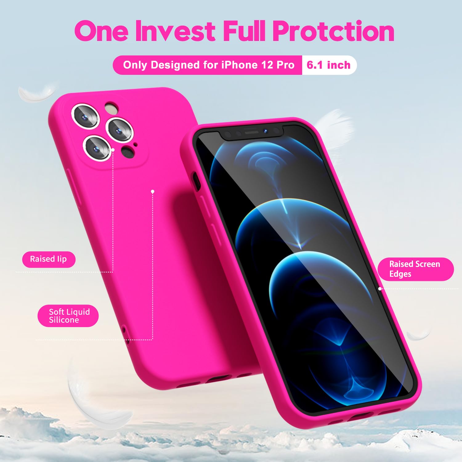 oakxco for iPhone 17 Pro Max Phone Case Liquid Silicone, Cute Thin Slim Grip Soft Rubber Gel for Women Men, Smooth Matte TPU Plain Solid Color Girly Simple Case with Camera Cover, Light Pink — view 843