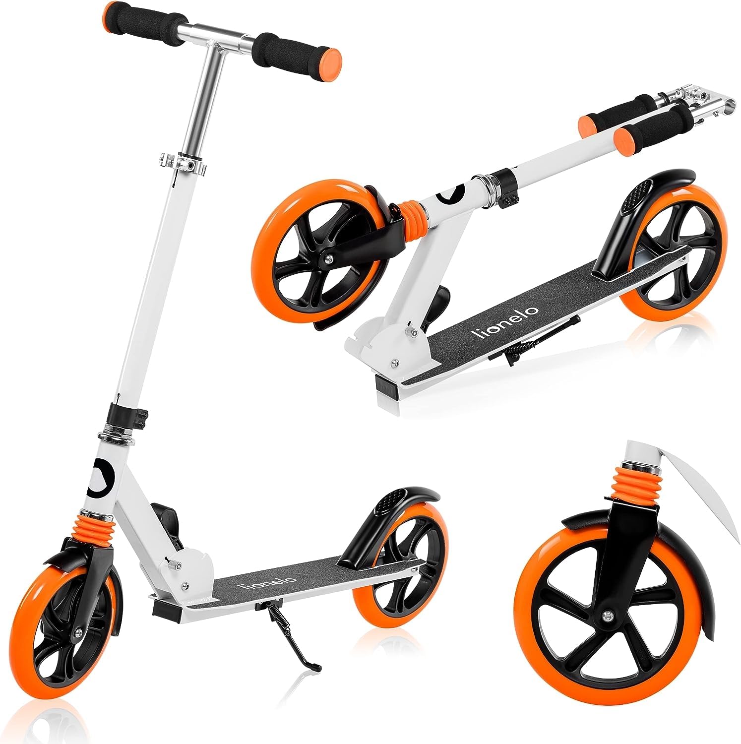 Lionelo Luca trotinette Enfant et Adultes jusqu'à 100 kg Construction Durable Pliage Rapide Guidon Ajustable Roues à 20 cm M & Luca Trotinette Enfant et Adultes Jusqu Draisienne Unisex-Baby, Blanc, S