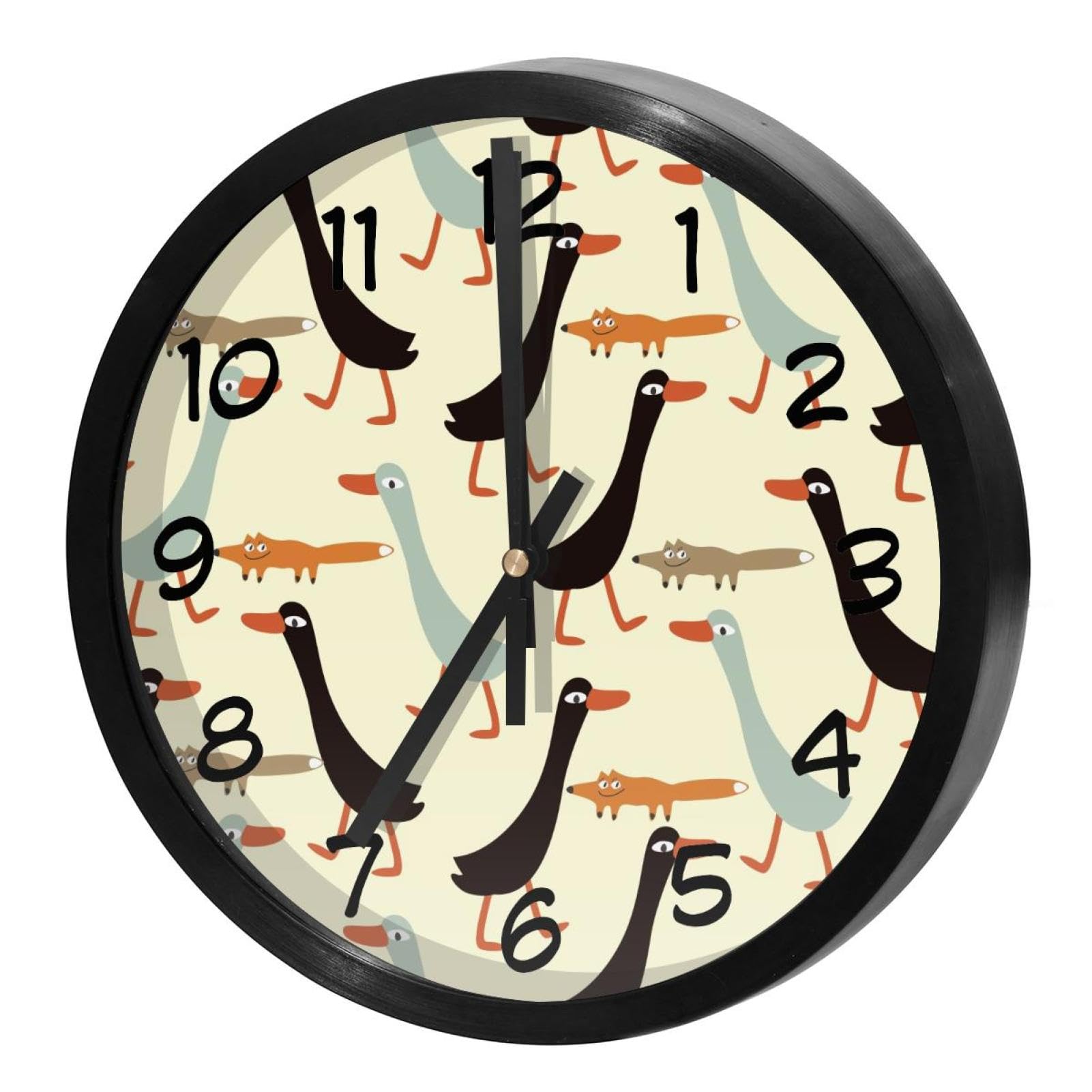 Horloge murale silencieuse à quartz motif canard pour apaiser vos nuits