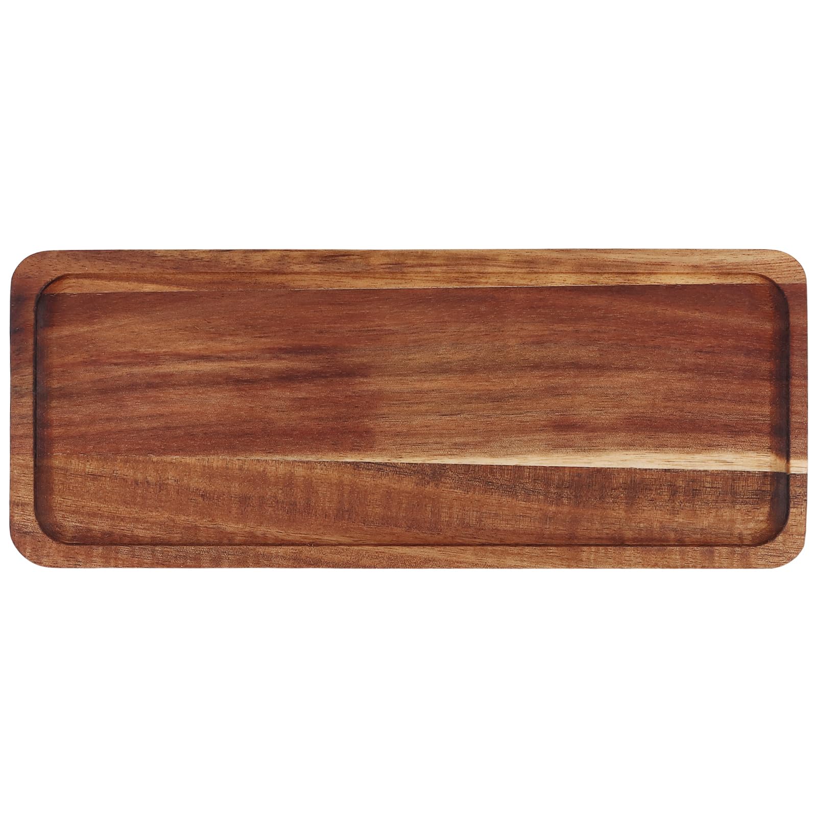 KEILEOHO 2 sztuki 30 x 12 cm taca dekoracyjna akacja, drewniana taca prostok?tna dekoracyjna taca do serwowania, drewniana ma?a taca na ser, deser, ?wiece