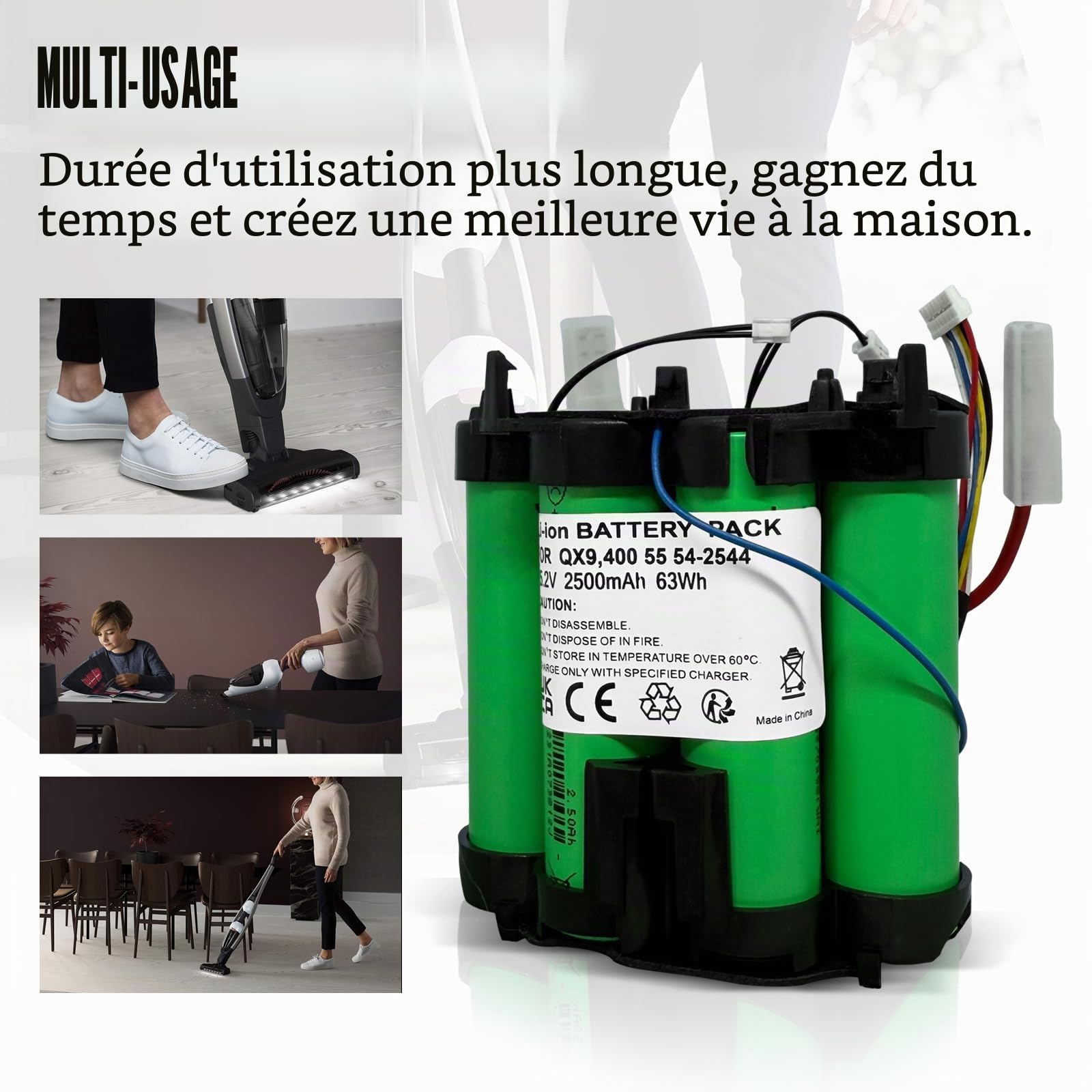 Batterie 25,2 V pour Aspirateur AEG QX9 & Electrolux Pure Q9 – Compatible Uniquement avec Modèles 25,2 V (Non Compatible 21,6 V)