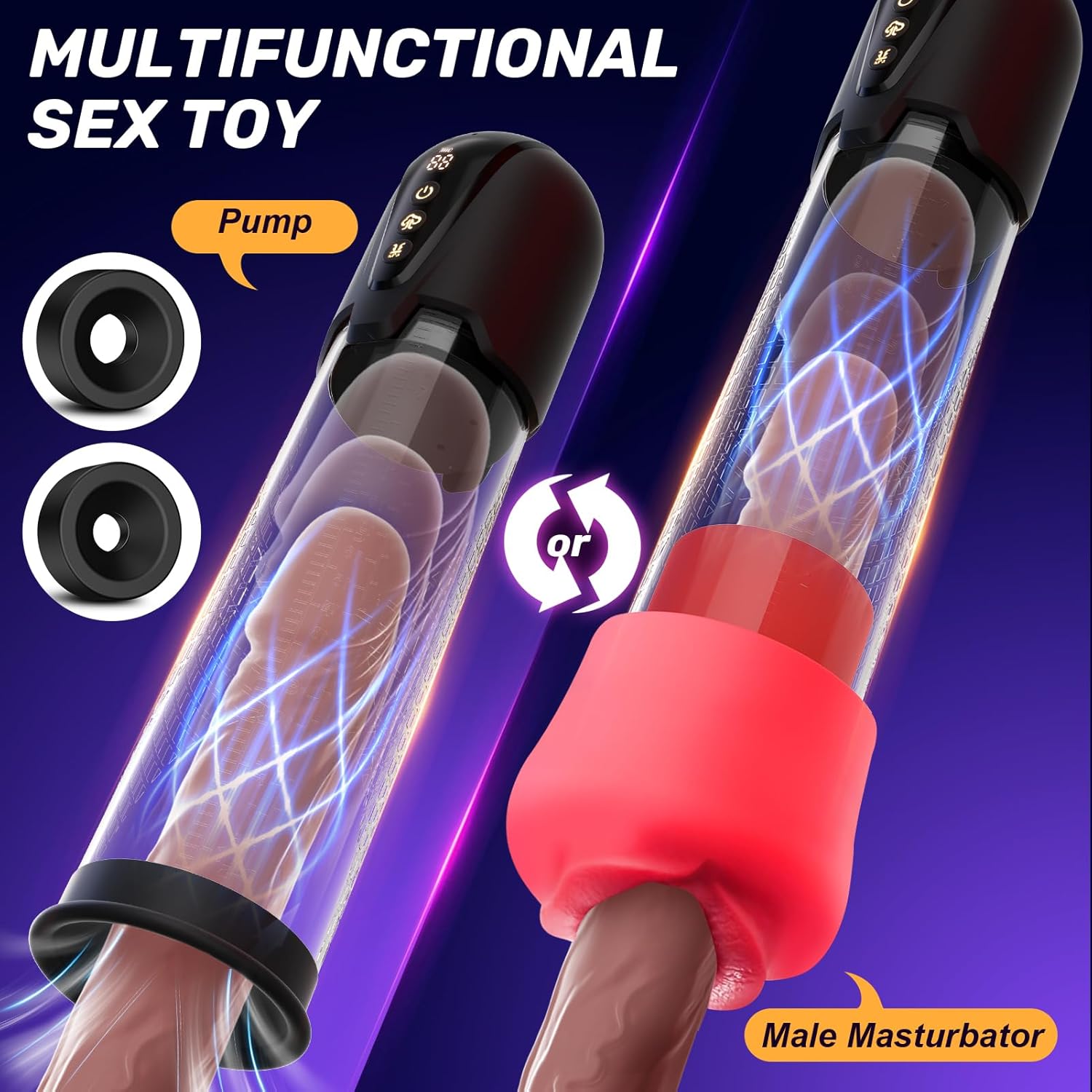 Juguetes Xeso Male Mastusbafor - 6 Speed Vaccum Sucking & 3 Adjustable Pumping Pressure, Automatic Pocket Puzzy for Men, Waterproof Male Adult Toys Y825