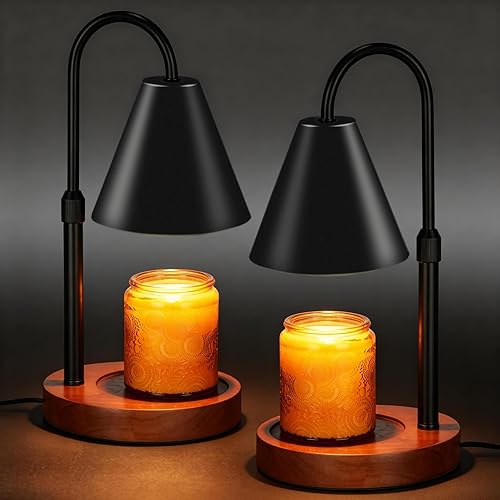 Lámpara Calentadora de Velas con Temporizador Regulable Paquete de 2, Regalos de Navidad y Cumpleaños para Mujeres y Mamá, Lámpara de Velas Moderna,