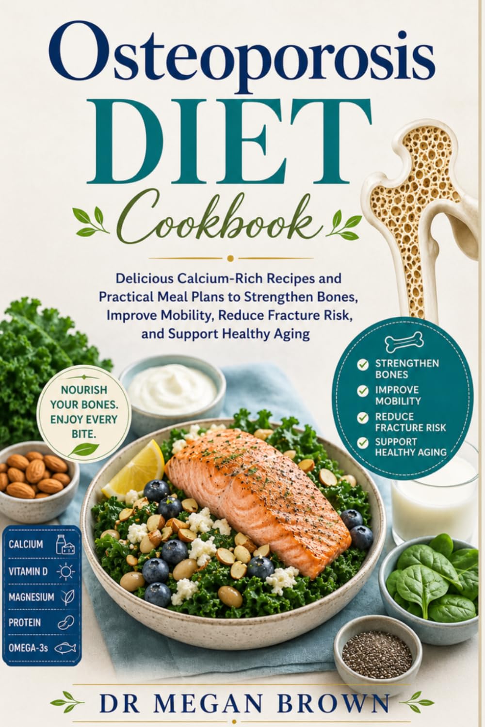 Osteoporosis Diet Cookbook: Delicious Calcium-Rich Recipes and Practical Meal Plans to Strengthen Bones, Improve Mobility, Reduce Fracture Risk, and Support Healthy Aging