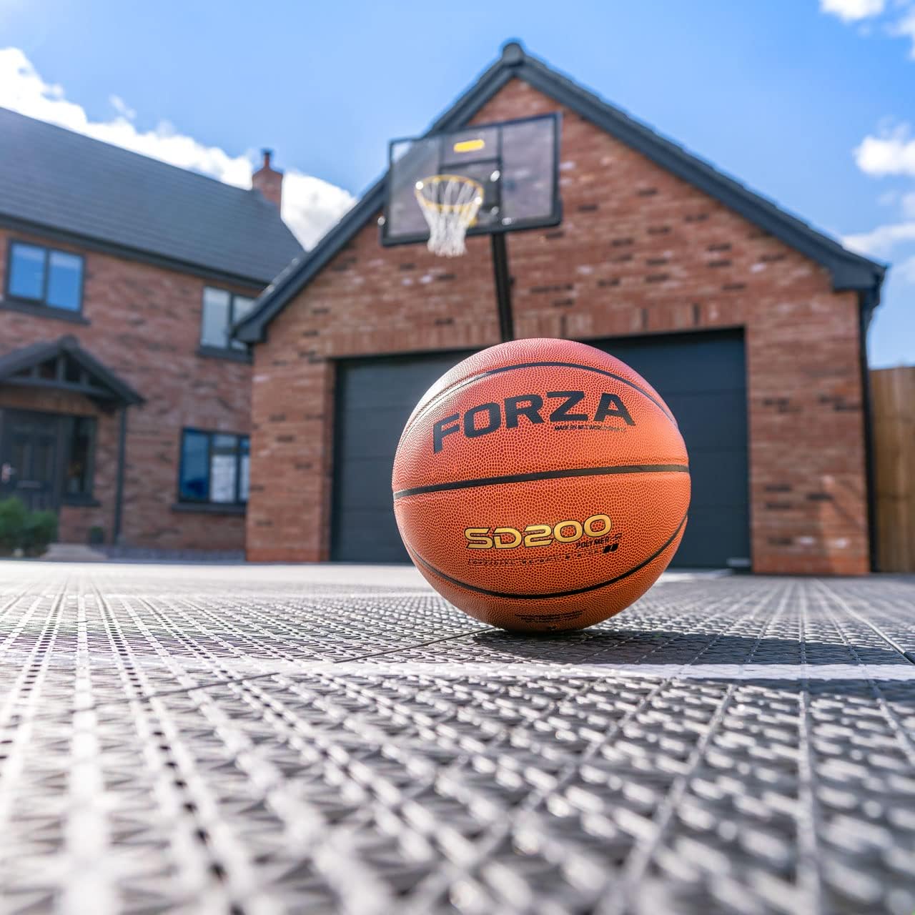 FORZA Basketball Court Floor Tiles - Outdoor Basketball Tiles | Basketball Floor Mats | Basketball Training | Home Basketball Tiles [NBA/FIBA Conformed] (17.4ft x 26.4ft Mini Court)