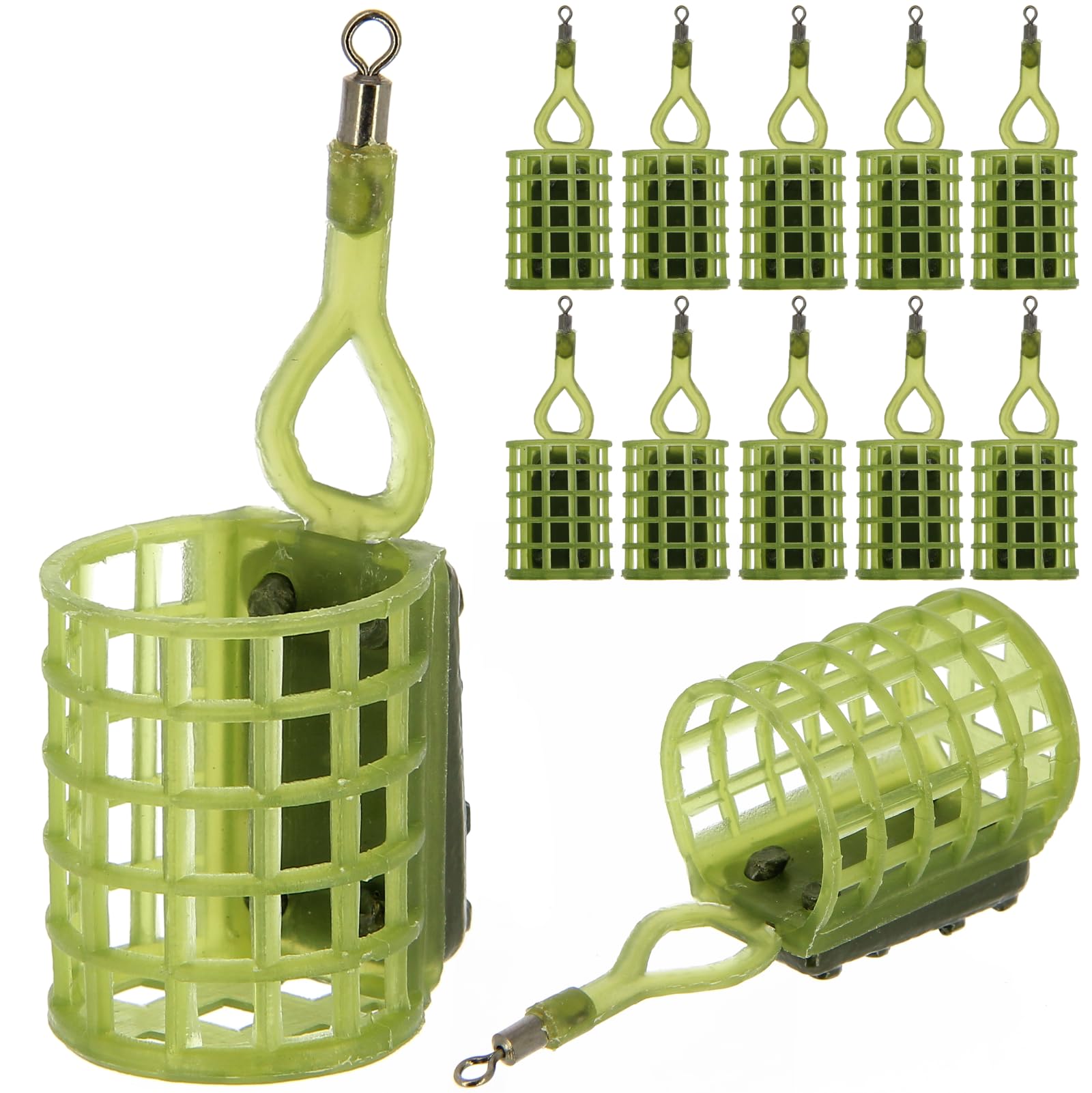 Fishing Cage Feeders Open Ended Round Swim Carp Coarse Match Bream and Barbel Anglers Accessory Tackle Weights: 20, 25, 30g (10, 25g)