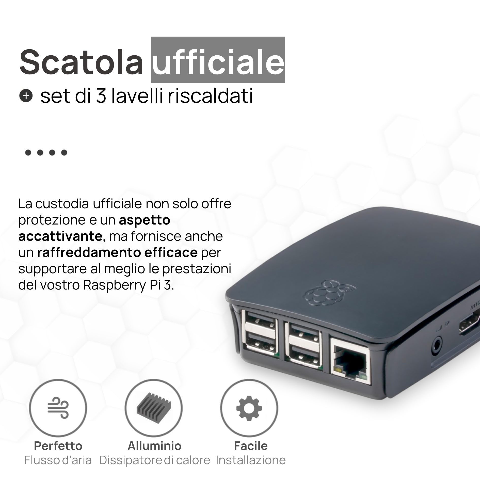 db-tronic Raspberry Pi 3 B 1 GB Starter Kit | 64 GB | Alimentatore | Alloggiamento | cavo HDMI 1 m | Lettore USB | Dissipatori | ideale per Home Assistant e la smart home