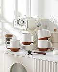 MALACASA Ceramic Coffee Mugs Set of 4, 16oz Coffee Cups, Modern Farmhouse Mugs for Coffee, Latte, Tea, Hot Chocolate, Cappuccino, Milk, Microwave & Dishwasher Safe, Khaki White, Series TARA