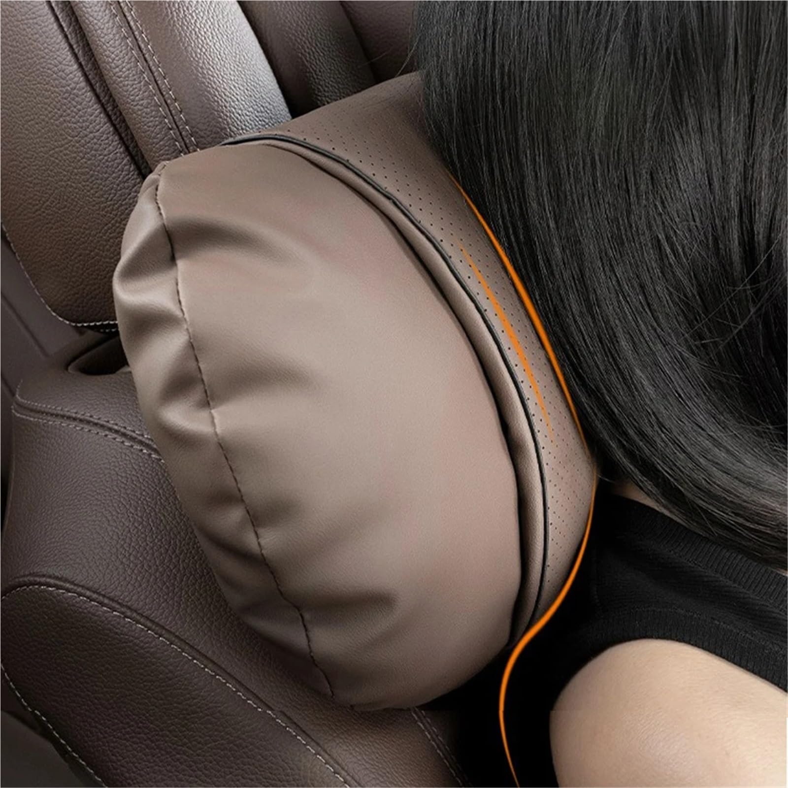 Para Maybach Clase S Asiento Coche Cojín Reposacabezas Almohada Cuello Para Coche Car Pillow(Light coffee)