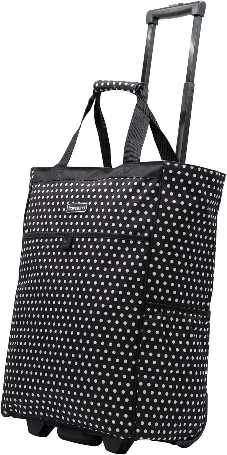 Multi-Purpose Rolling Tote-Dot (Black&White)