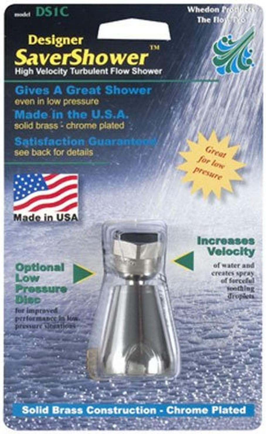 Whedon Designer Saver Shower high velocity shower head in chrome