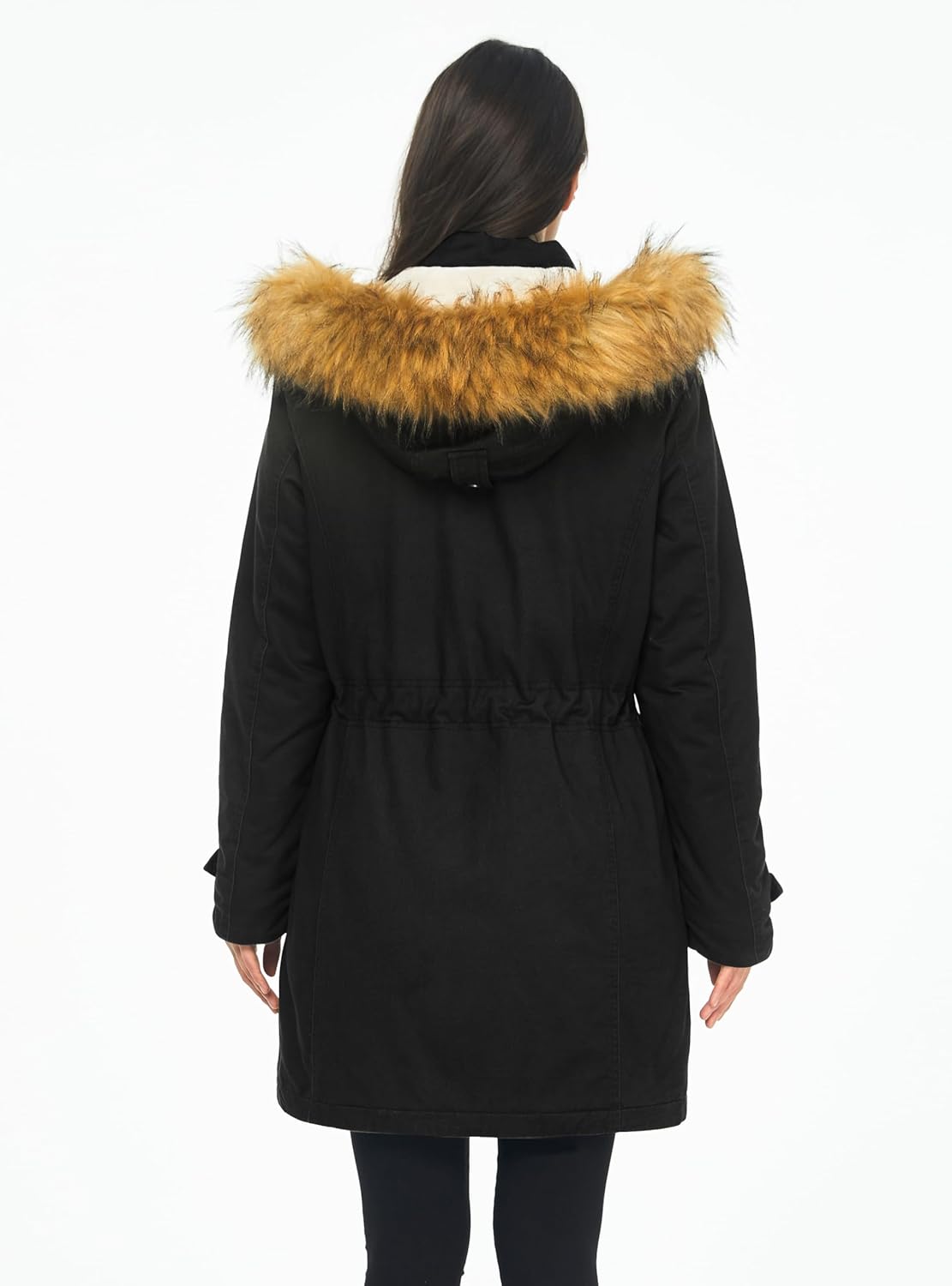 WenVen Women's Winter Warm Military Parka Jacket with Detachable Faux fur Hood - Image 2