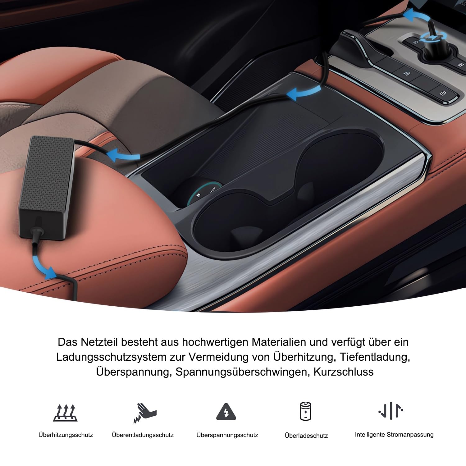 HKY 65W Coche USB C Fuente De Alimentación Del Ordenador Portátil Para HP 2023 Más Reciente Envy 17T Premium Negocio Portátil, HP Envy 17t-cr000/HP Envy X360 15 Pulgadas/HP 2023 ProBook 450 G9
