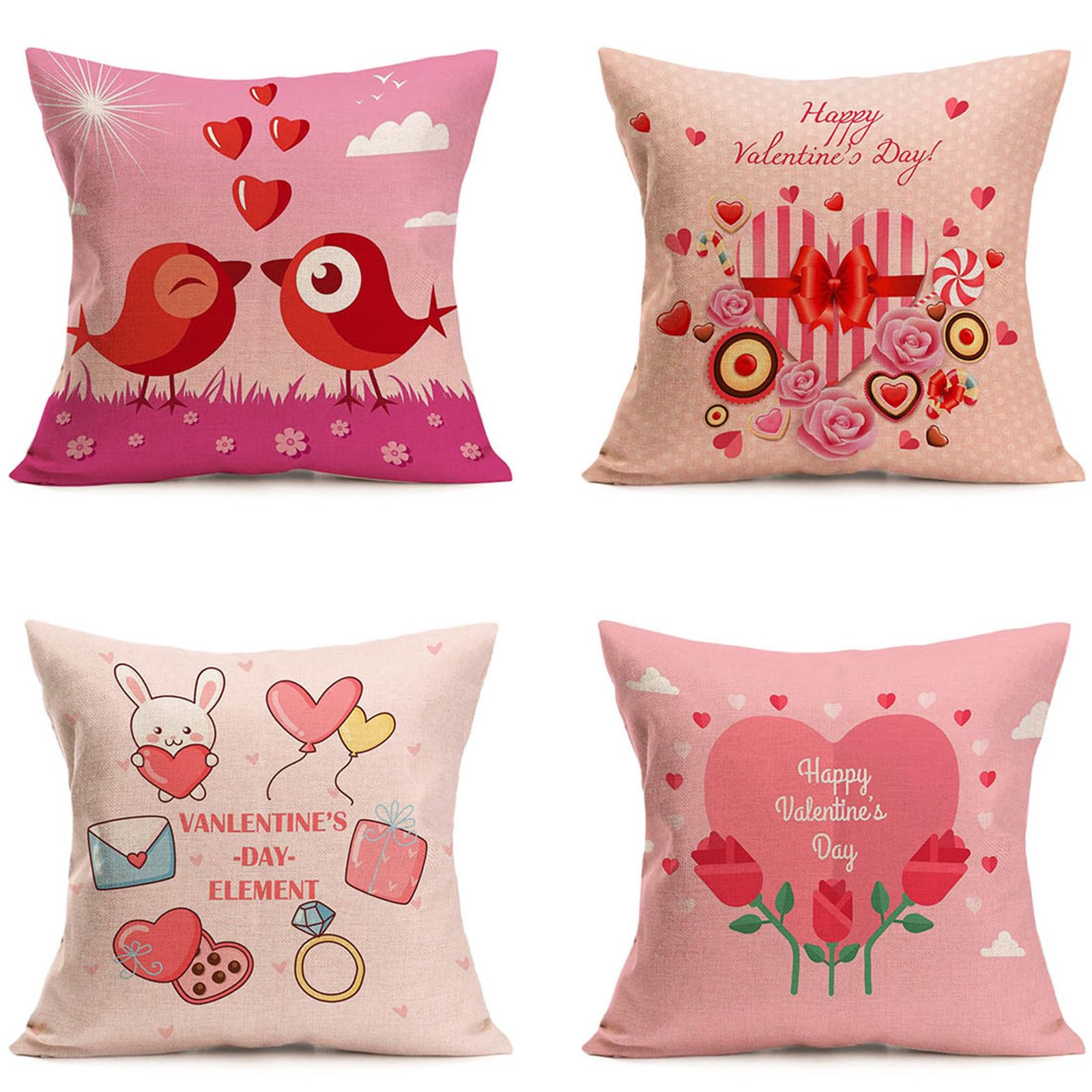 Housse de coussin 50x50cm lin lot de 4 pour canapé de salon et chaises extérieur