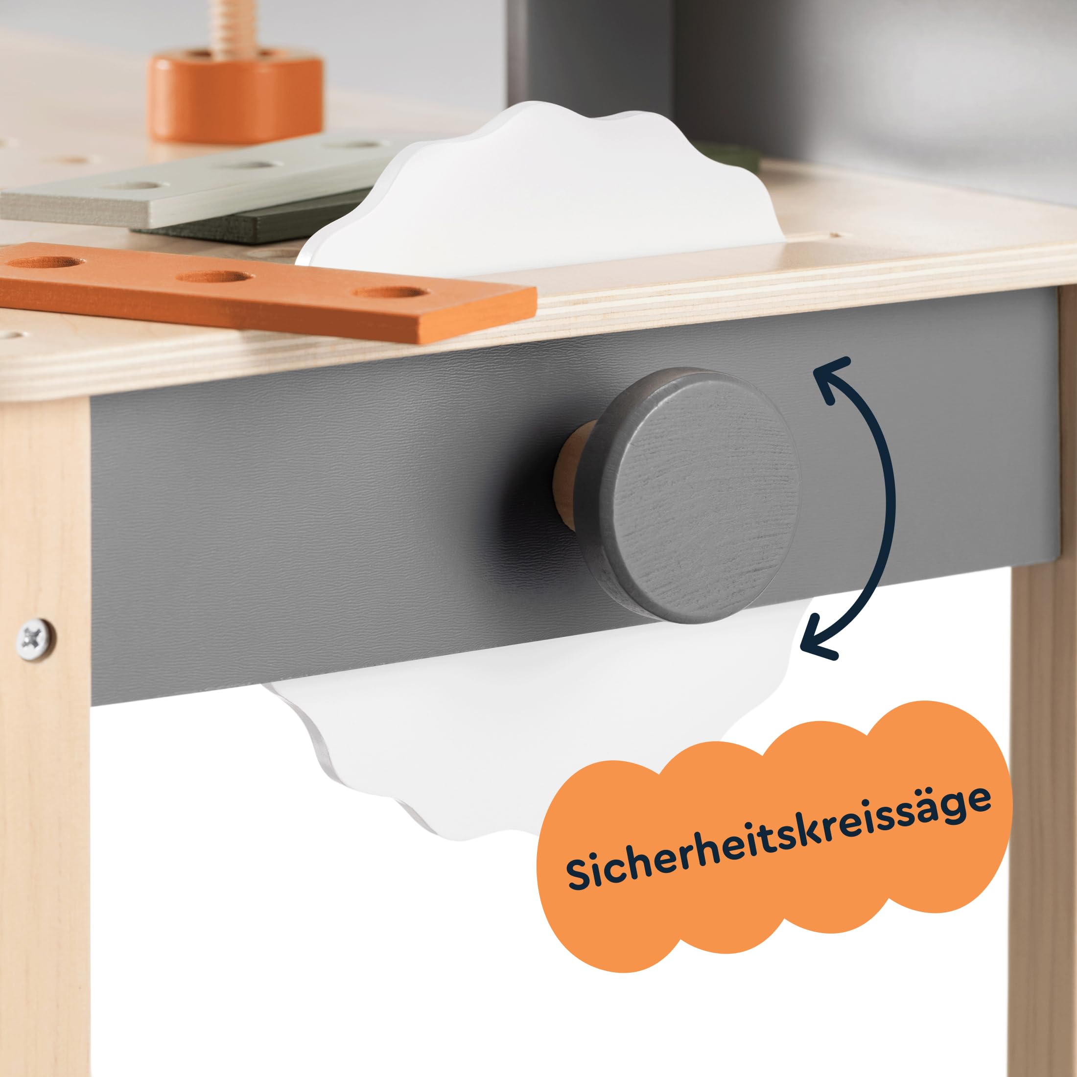 Holzwerkbank Spielzeug, Werkstatt mit 61 Teilen, Realistischen Werkzeuge, Schrauben, Mutter, Säge, Schraubendreher, Schutzbrille für Kinder ab 3 Jahre Junge