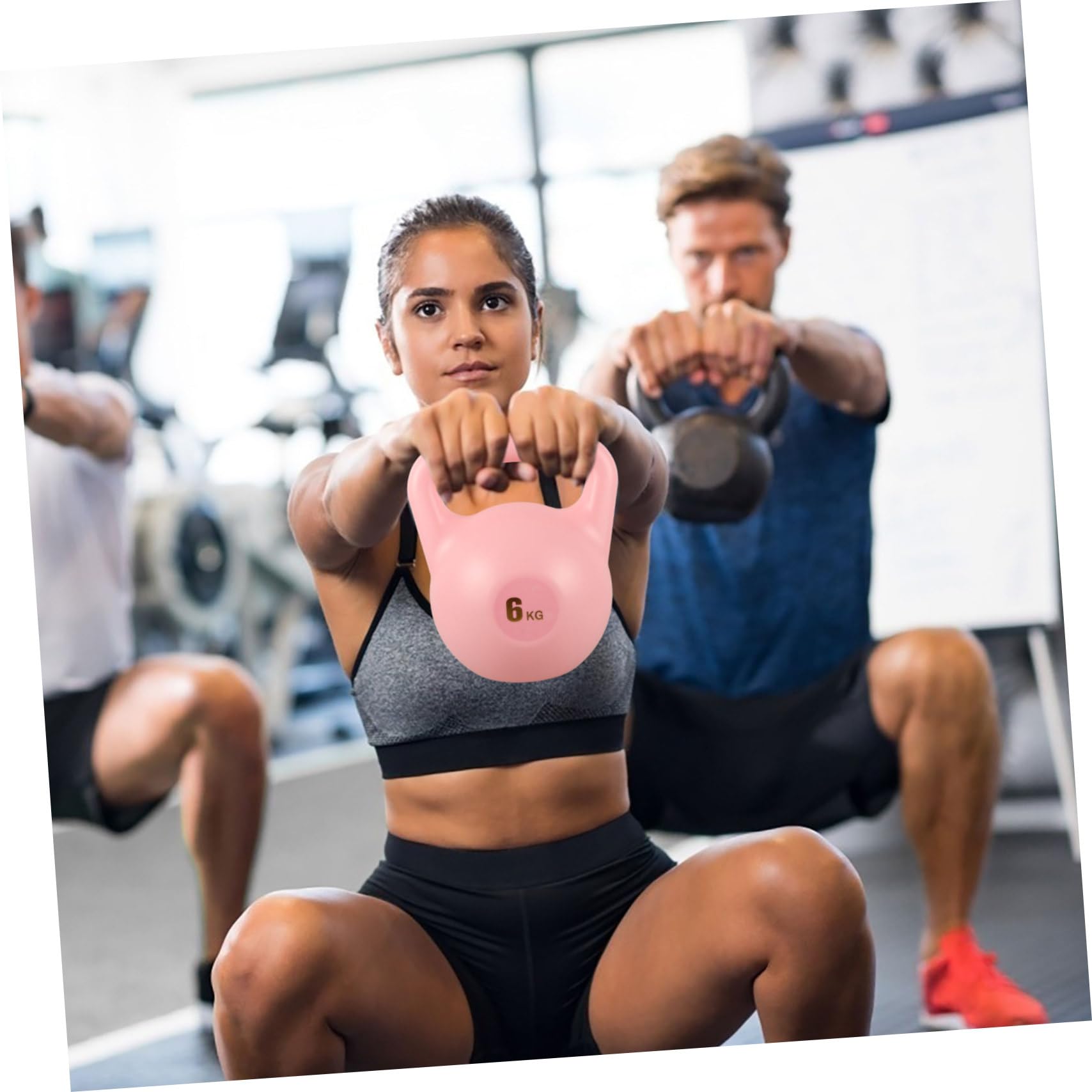 Kettlebell Morbido 6kg per Allenamento Fitness Rosa | Pe, Impugnatura Antiscivolo, Uso Domestico, Esercizi Full Body e Forza