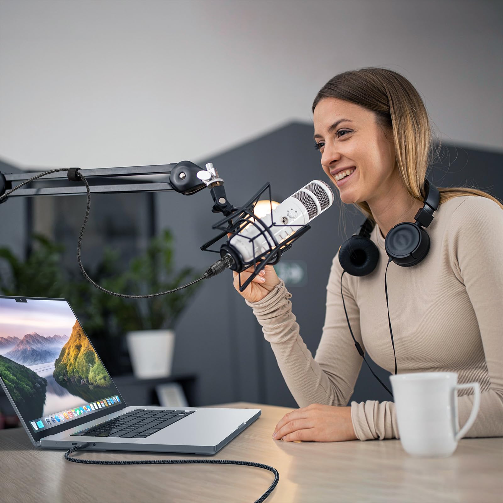 Cavo da XLR a USB C, 1,8 m, da XLR a USB, USB C a XLR femmina, cavo microfono in nylon intrecciato per iPhone 15, Samsung, Google, HTC, smartphone, tablet, notebook