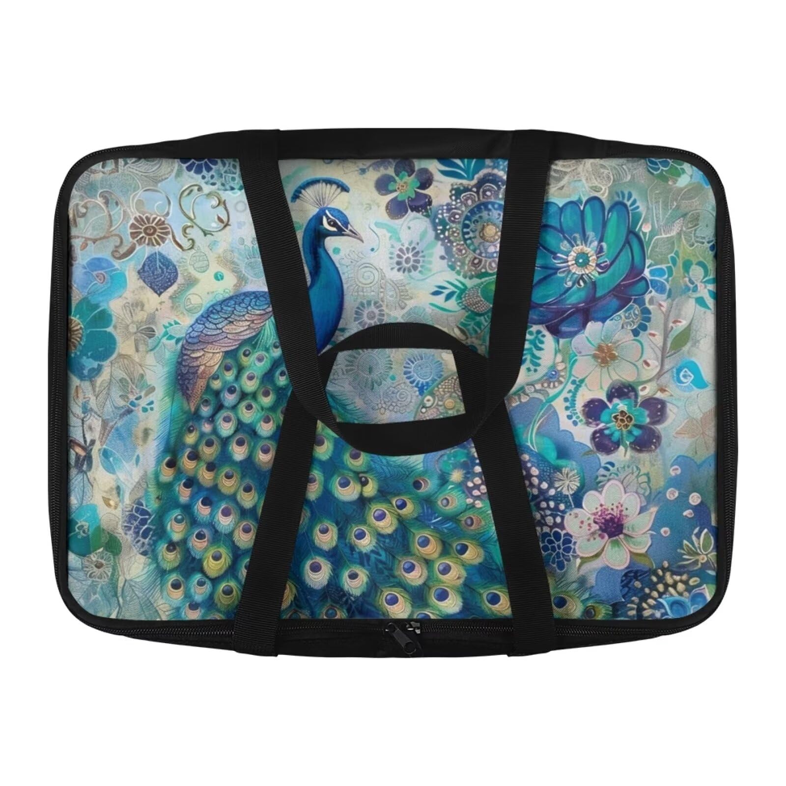 ZUXONGSY Peacock Insulated Casserole Carrier 9X13 Floral Casserole Carriers for Hotor Cold Food Blue Insulated Casserole Dish Carrier Bag Thermal Tote