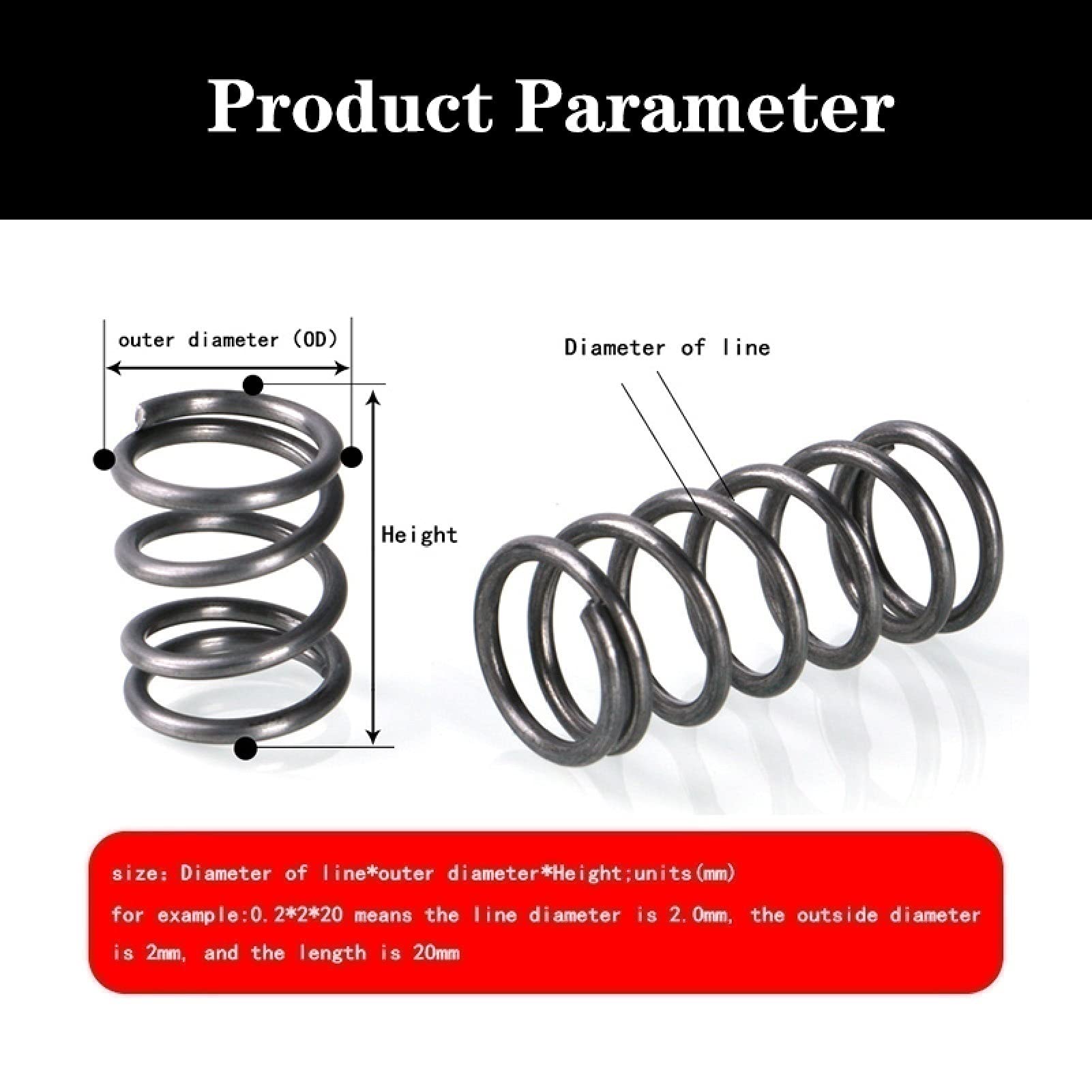 Coil Expansion 5PCS, Compressed Springs, 2.5mm Wire Diameter x 15mm Outer Diameter x (20-100)mm Free Length, Spring Steel Compressed Springs Buffer Mechanical ( Size : 2.5x15x35mm )