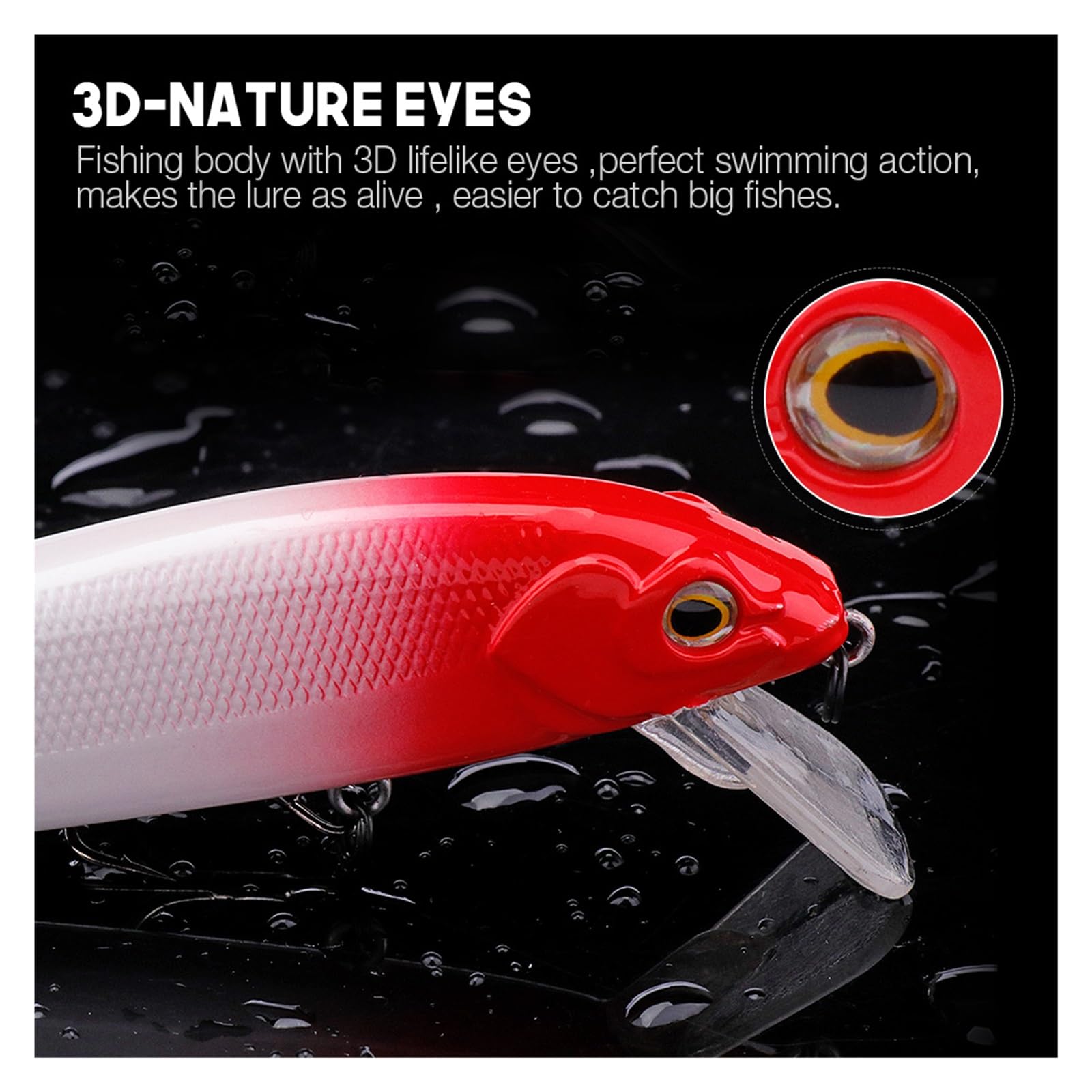 5 PCS Esche da pesciolini galleggianti Set di tramospiti for Crank 18 g 120mm Che pescano Esca Artificiale Gancio Kit Esca Artificiale (Color : 25g 120mm Seta)