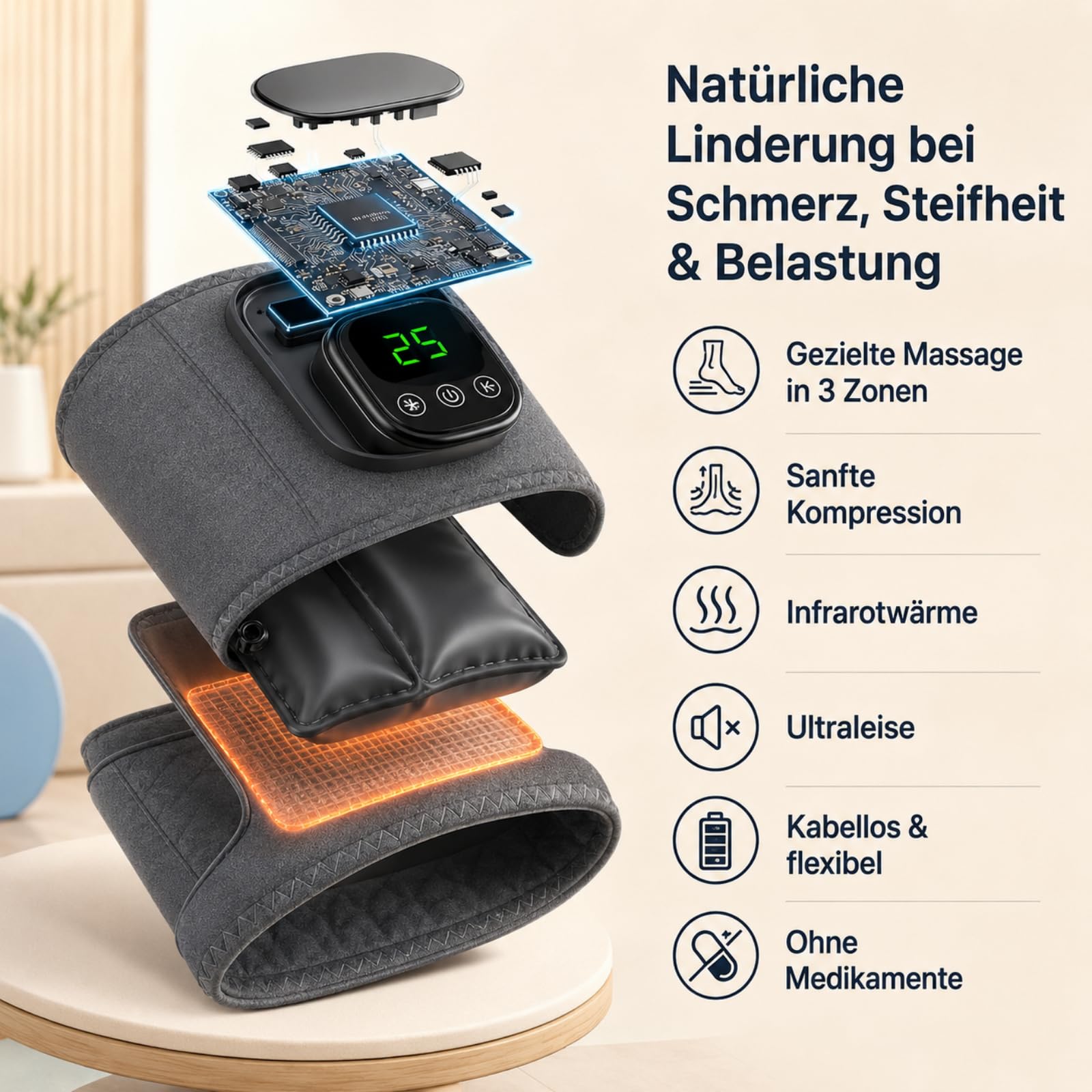 Fussmassagegerat Elektrisch Testsieger 3-in-1 Fußmassagegerät Mit 5 Wärmestufen Und 3 Vibrationsmodi Trymassager Pro für Füße Für Müde Füße Und Knöchel (1 Ps)