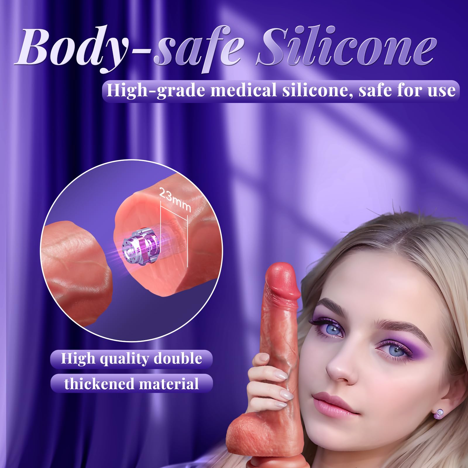 Sex Toys Thrusting Dildo Vibrator, Lifelike Heated Silicone  Dildos with 10 Thrusting & 10 Vibrating Modes for G Spots clit Anal stimulater, Realistic Penis Adult Sex Toy for Women Couple Play