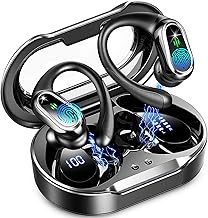 Auriculares inalámbricos, Bluetooth 5.4 2025 deportivos, auriculares Bluetooth con micrófono ENC con cancelación de ruido, auriculares inalámbricos estéreo 50H IP7 impermeables con ganchos